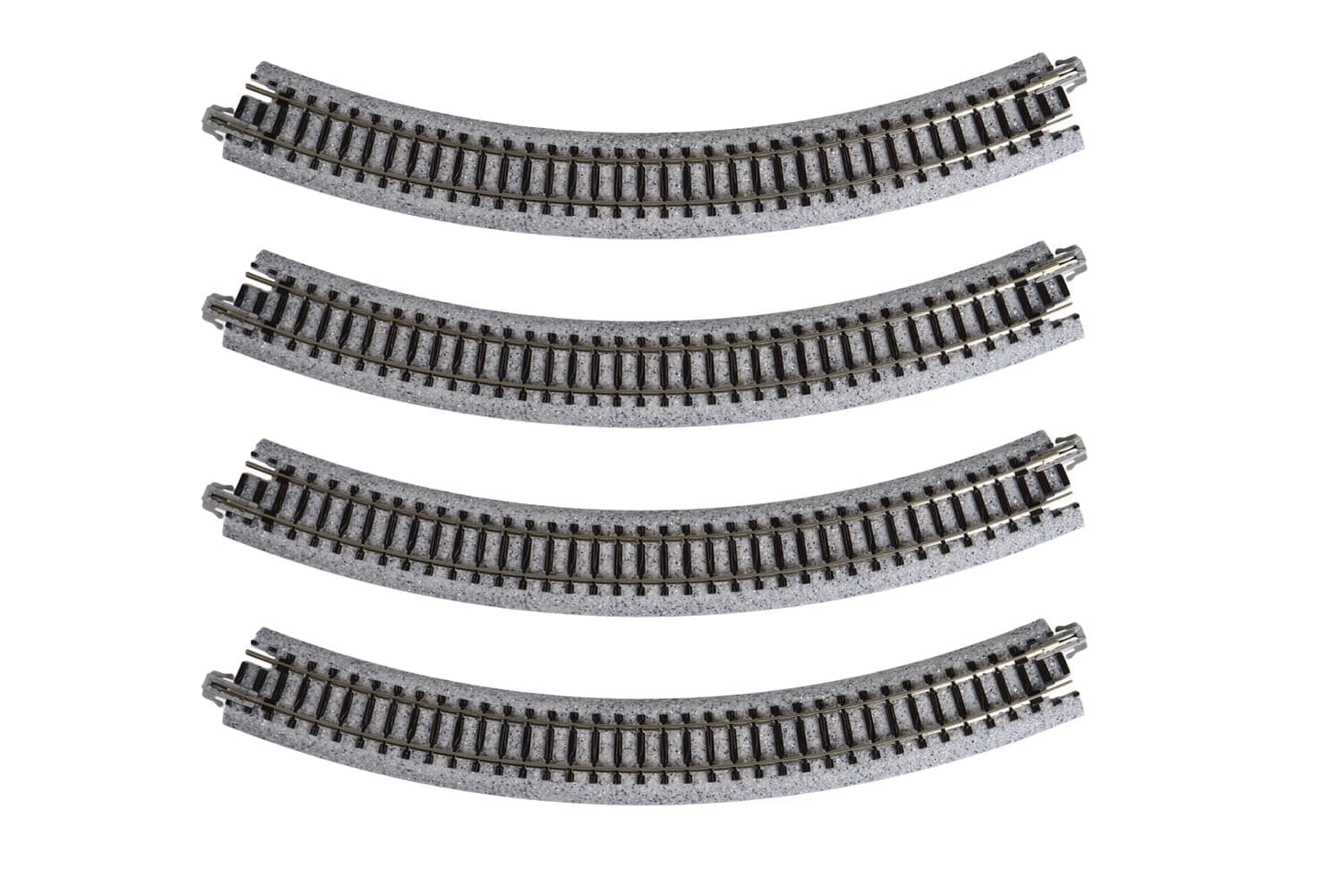 USA Model Train Products Unitrack, 249mm (9 3/4") Radius 45-Degree Curve Track (4-Piece)