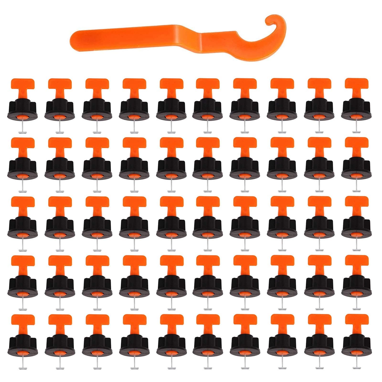 50 Sets Tile Leveling System Kit Reusable Tile Installation Tool Kit for Builing Walls & Floors