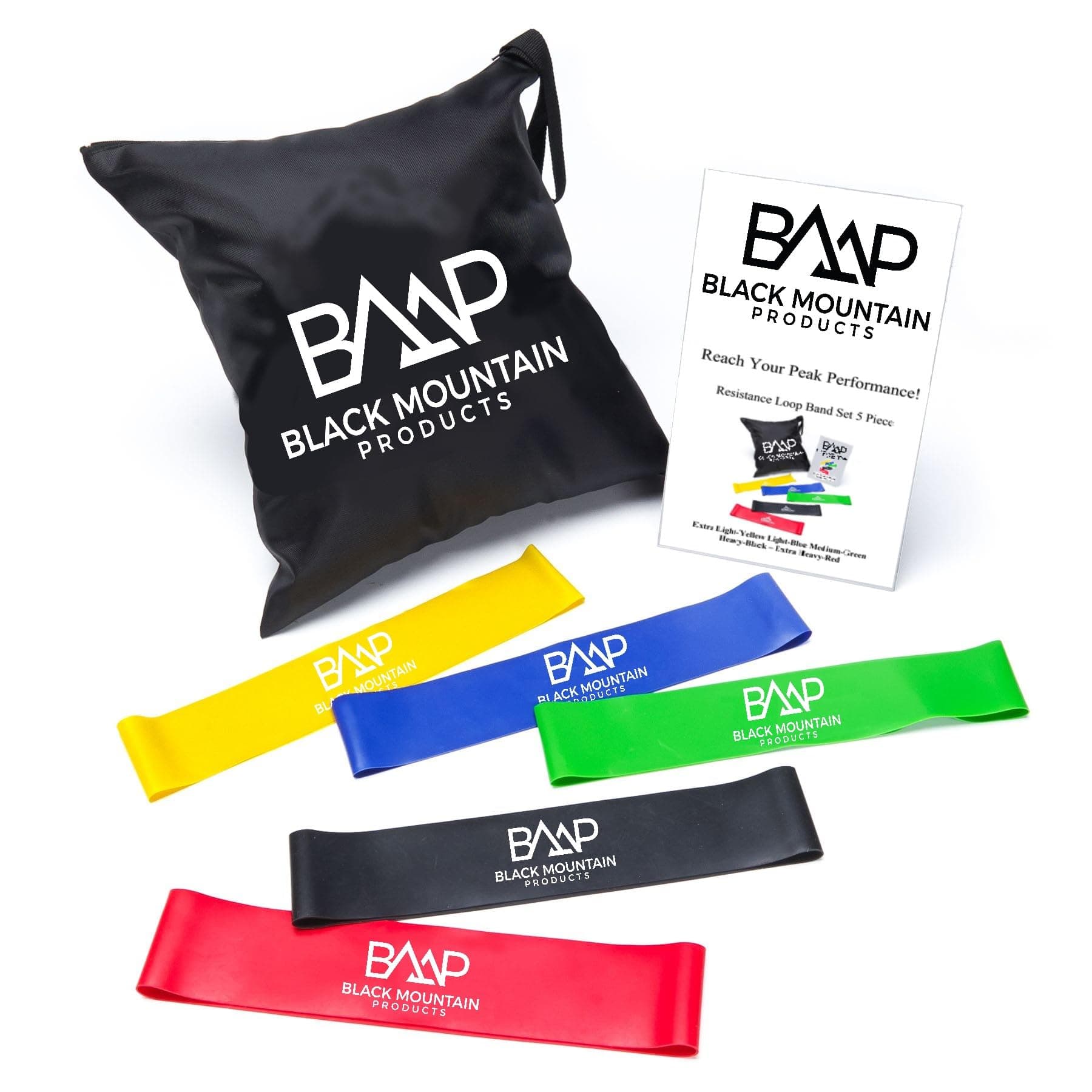 Loop Resistance Exercise Bands with Carrying Case (Set of 5), 9 inch