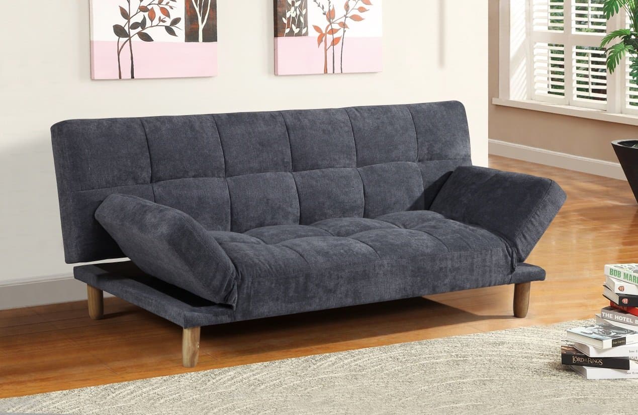 Modern Versatile 3 Seater Fabric Sofa Bed With Click Clack Mechanism - Grey/Light Mocca - FREE P&P - (Grey)