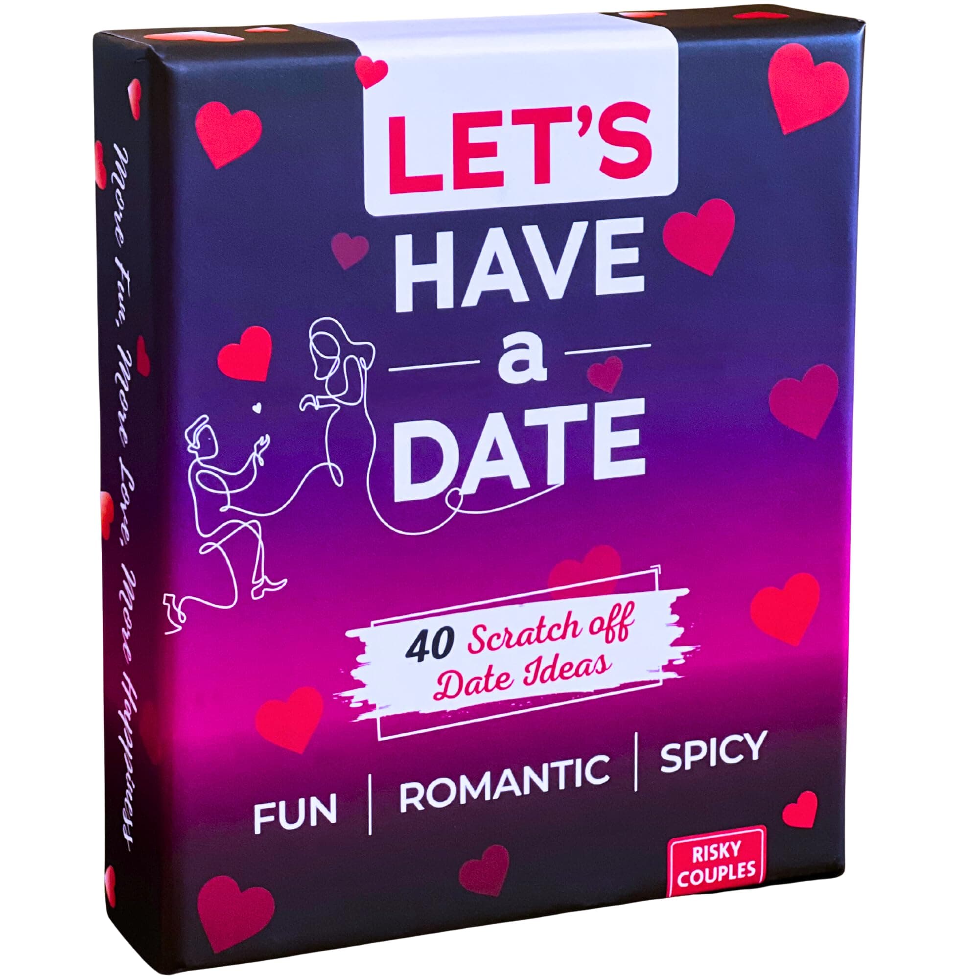 RISKY COUPLES Let's Have A Date - Fun & Romantic Date Night Ideas for - 40 Scratch Off Cards for a - Relationship Card Games