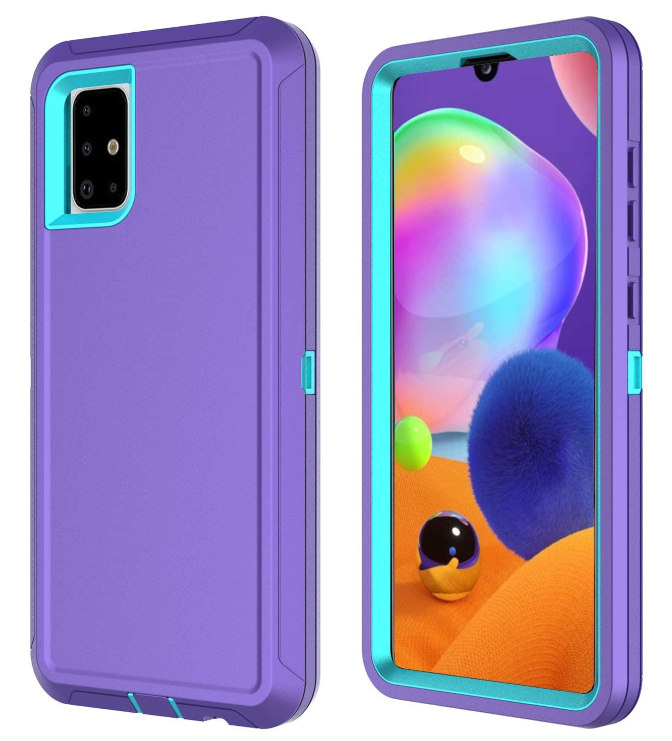 Aimoll-88Galaxy A31 Case, with Built-in Screen Protector 3in 1 Heavy Duty Shockproof Drop Protection [NOT Fit for Galaxy A31 5G] Hard Hybrid Bumper Phone Cover for Samsung Galaxy A31