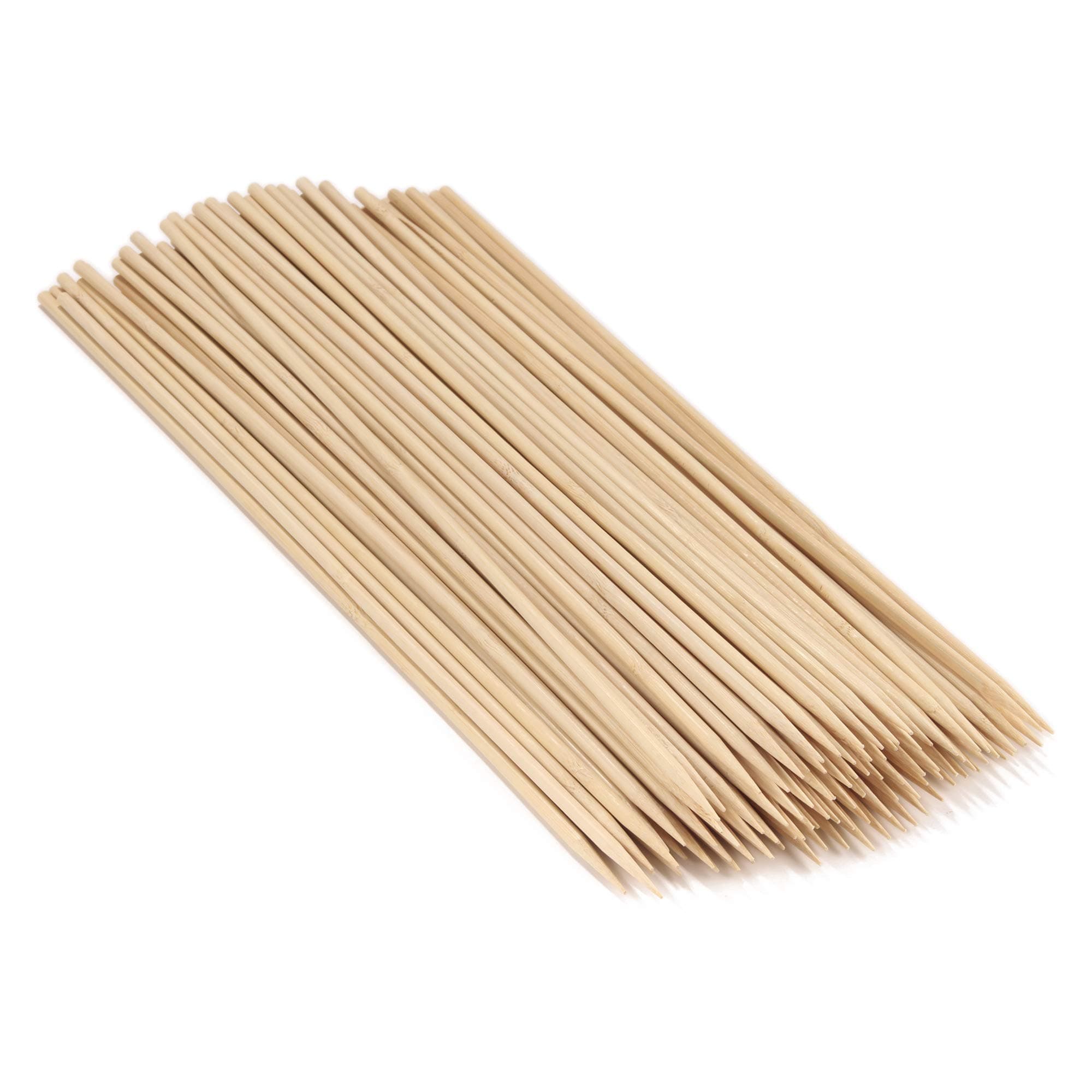BambooMN 6.5" Long x 5mm Thick Sharp Point Bamboo Kebab Satay BBQ Skewers Party Supplies, 300 Pieces