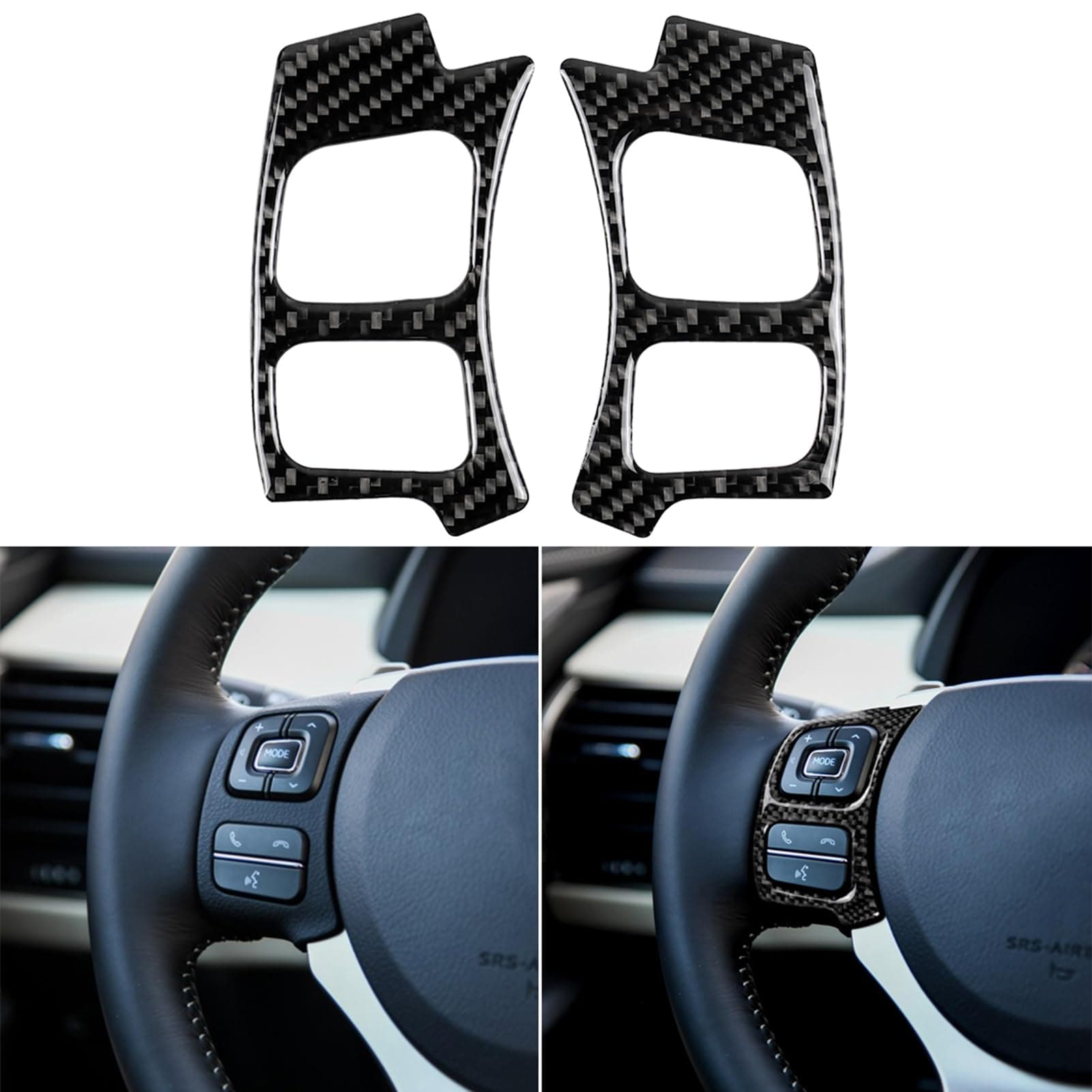 NVCNX Car Dash Button Panel Cover Decal Compatible with Lexus ​IS250 2014 2015 / IS200t 2016 2017 / IS300 2016-2020 / IS350 2014-2020 Carbon Fiber Interior Trim Accessories Black - C