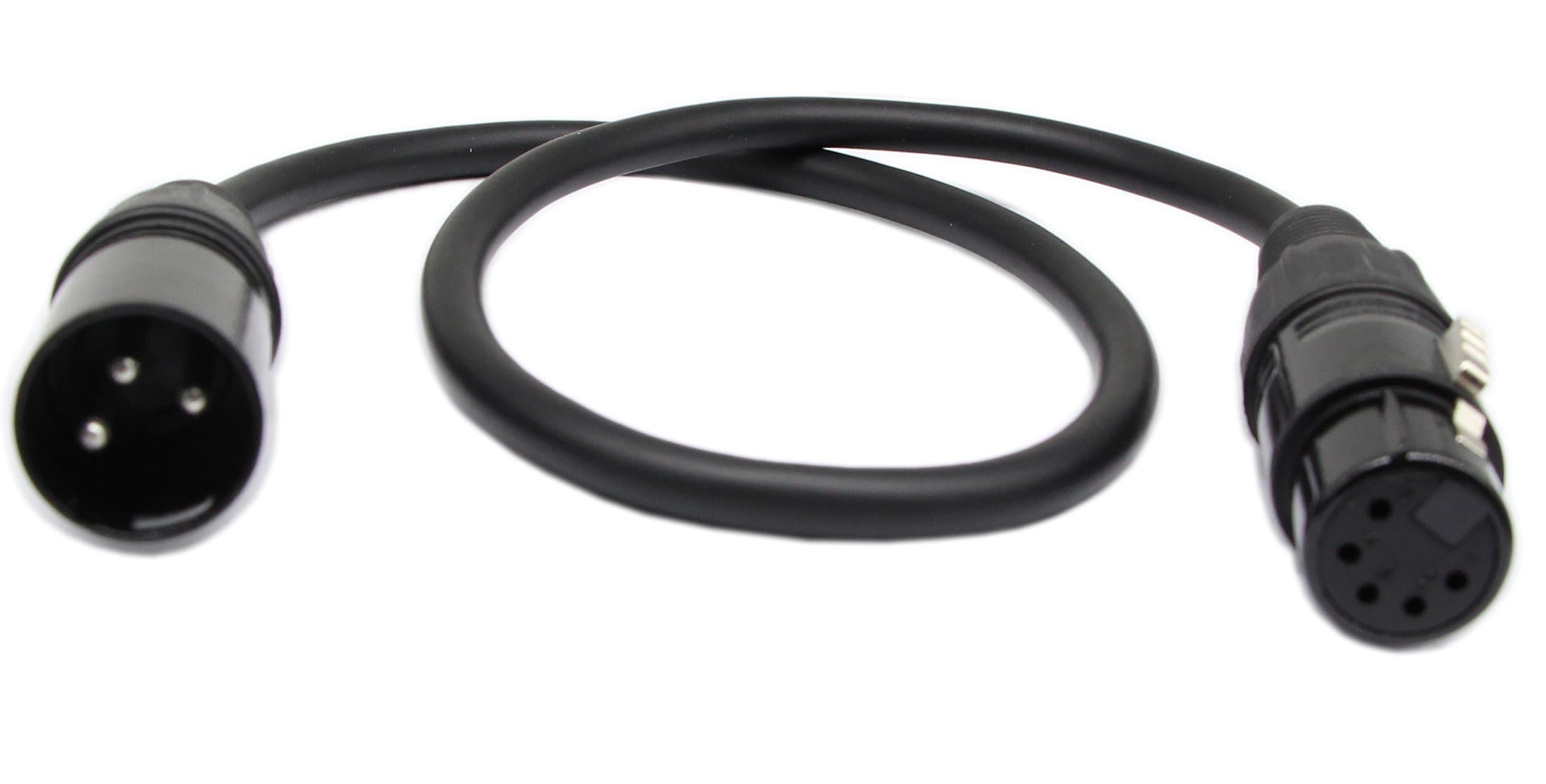 SinLoon (0.5m) DMX Stage Light Cable,DJ XLR Cable, 3-Pin Male XLR to 5-Pin Female XLR DMX Turnaround Connection for Blue Yeti Pro,Moving Head Light Par Light Spotlight with XLR Input & Output 3Male)