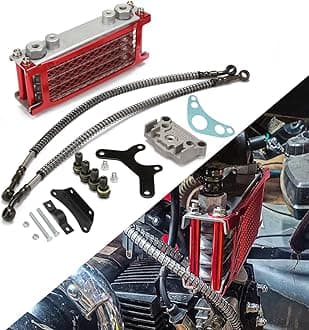 Dirt Pit Bike Oil Cooler Cooling Radiator Engine Kit Universal For 125 140cc Motorcycle - Red