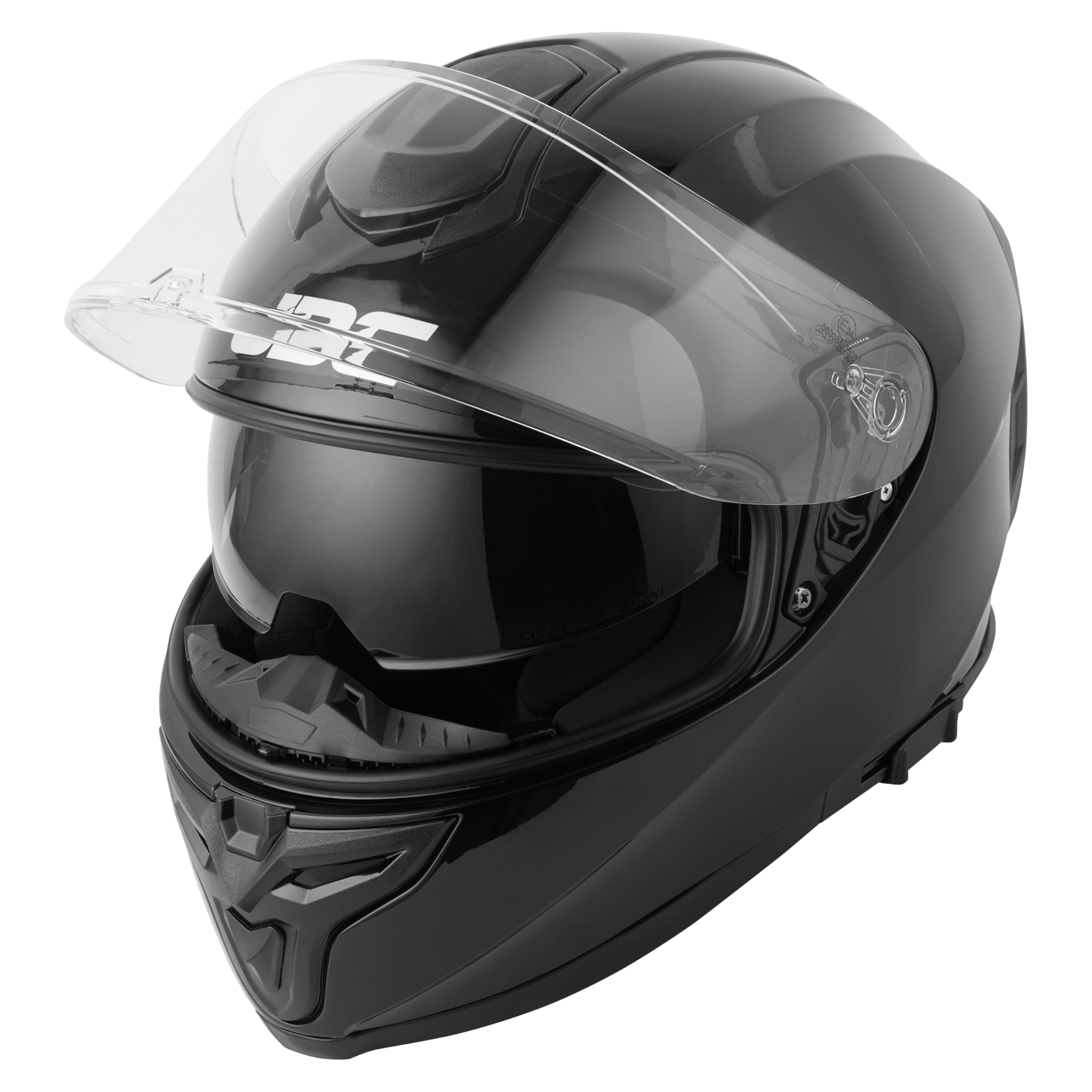 JDC Motorcycle Helmet Full Face - Retractable Double Visor ECE 22.06 - SABRE