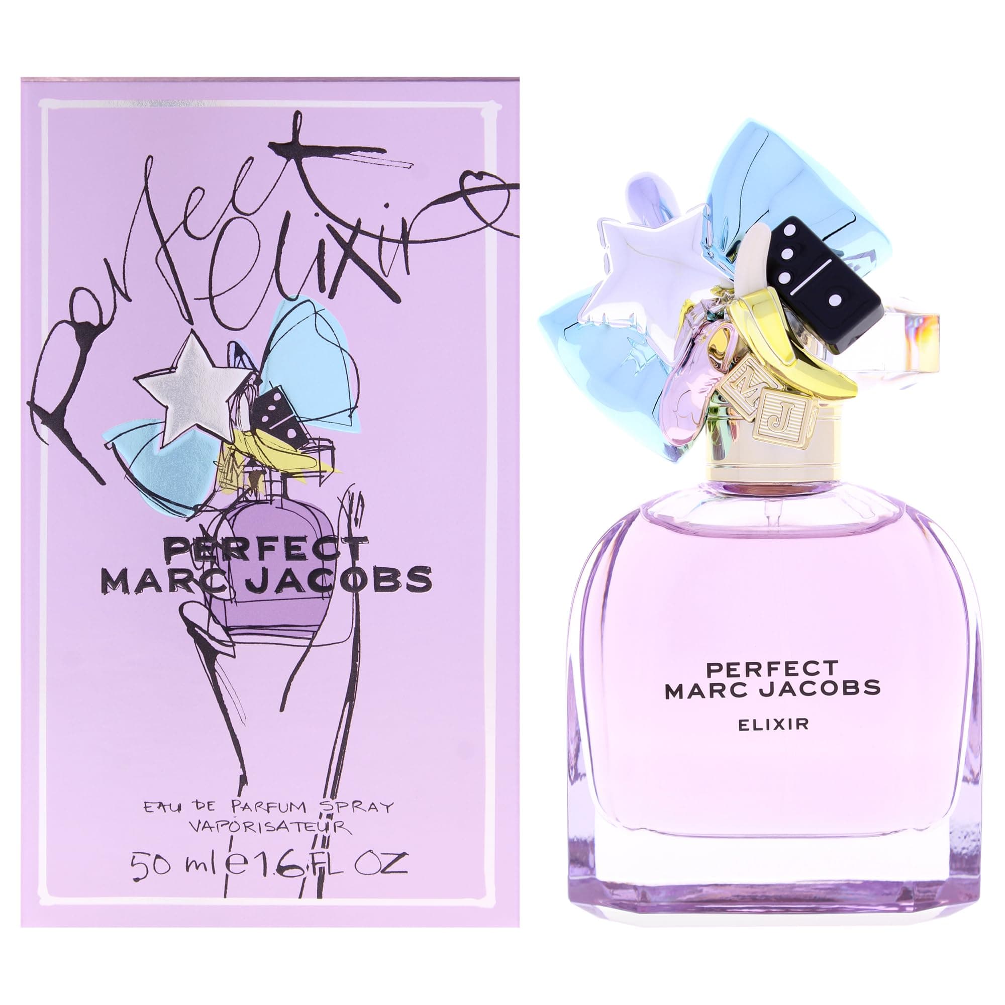 Marc Jacobs Perfect Elixir Eau de Parfum – Ambery Floral Women's Perfume – With Notes of Purple Rhubarb, Golden Amber Woods & Vanilla Bean Extract - Vegan Fragrance