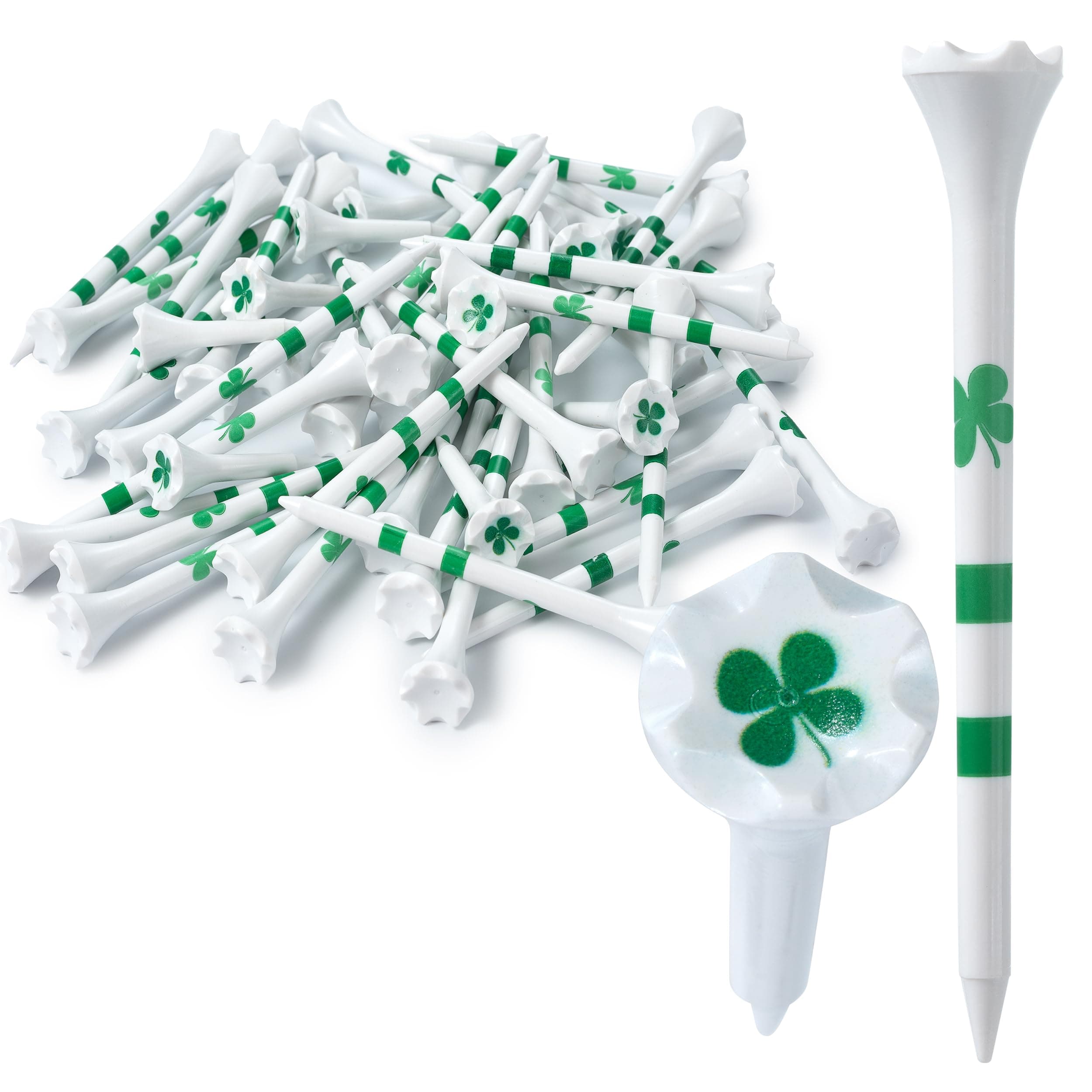 NorthPointe Golf Tees Plastic Combo Length Pack of 50 Includes (40 Count) 3 ¼” Plastic Golf Tees + (10 Count) 1½ Plastic ShortTees for Irons, Hybrids, Par Threes