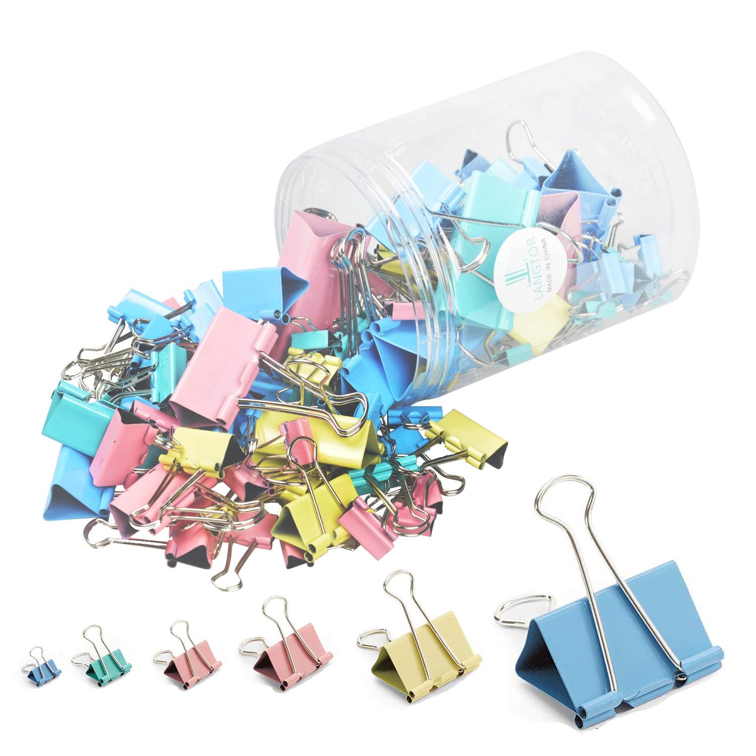 120 Pack Assorted Binder Clips, Binder Clip Assortment with 6 Different Sizes of Office Clips for Home, Office and School (Multicolor)