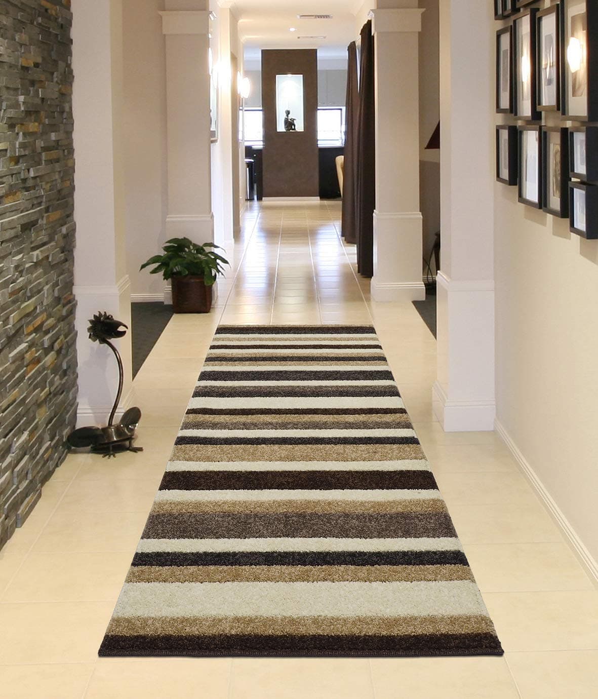 Dandy by William Armes, Linea Stripe Runner, Beige/Sugar, 66 x 200