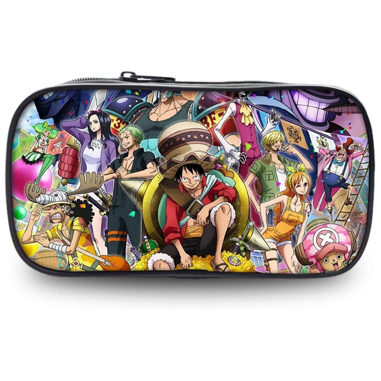 Anime Pencil Case - simyron One Piece Pencil Case Boy, Large Capacity Pencil Case with Zip for Boys, Girls, Students and Office Supplies