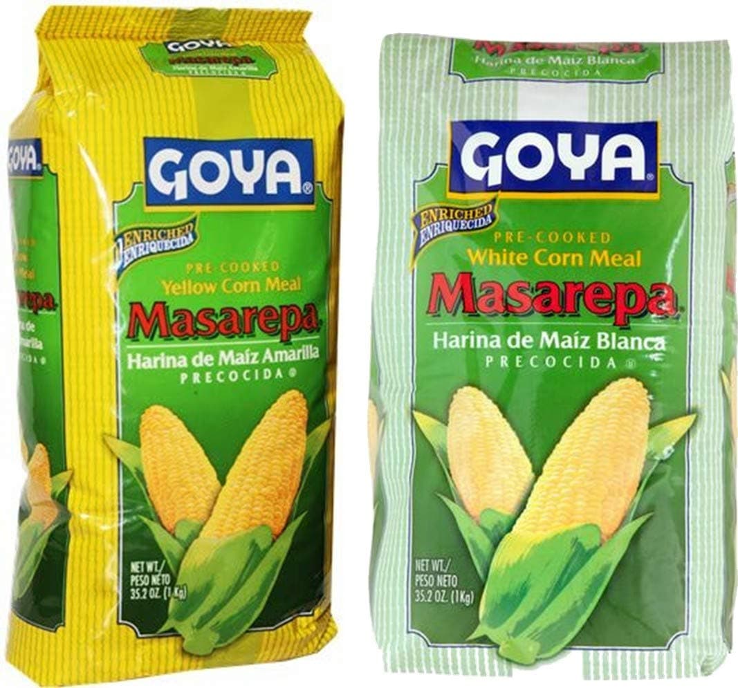 Goya MasarepaYellow and White Corn Meal Large Bundle - (2 Items) 35.2 oz each