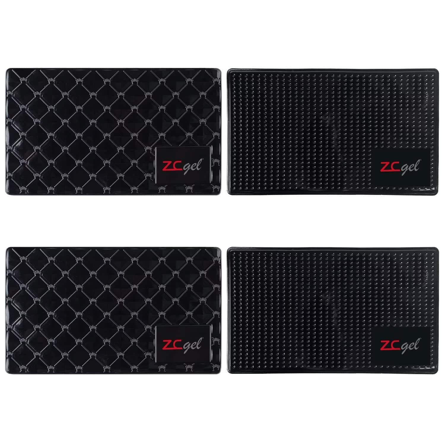 Sticky Dash Pad (4 Pack), Removable and Traceless Car Dashboard Mat with Heat Resistant, Sticky Non-Slip Dashboard Gel Pad for Cell Phone, Sunglasses, Keys, Coins and More (Size: 5.9" x 3.5")