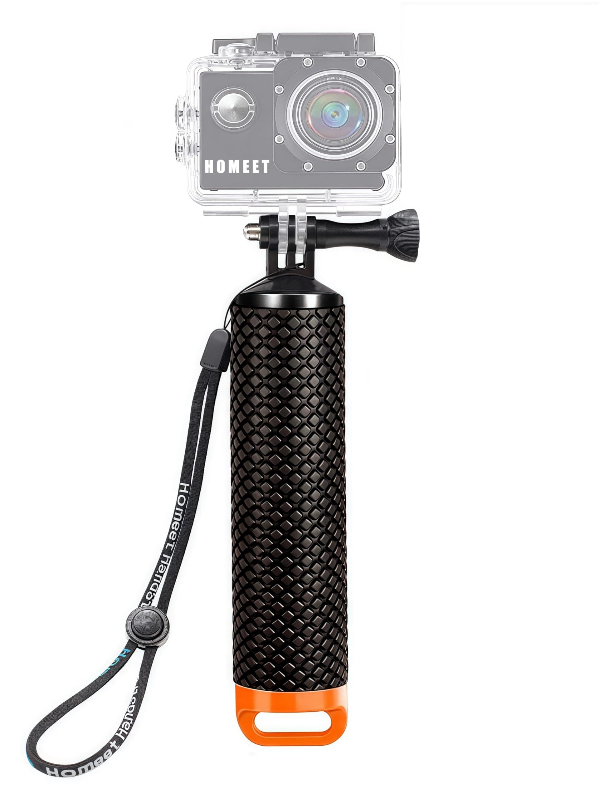 Handler Floating Hand Grip, Underwater Hand Stick Monopod Pole Compatible with DJI OSMO Action Cameras and Other Sports Camera, Orange
