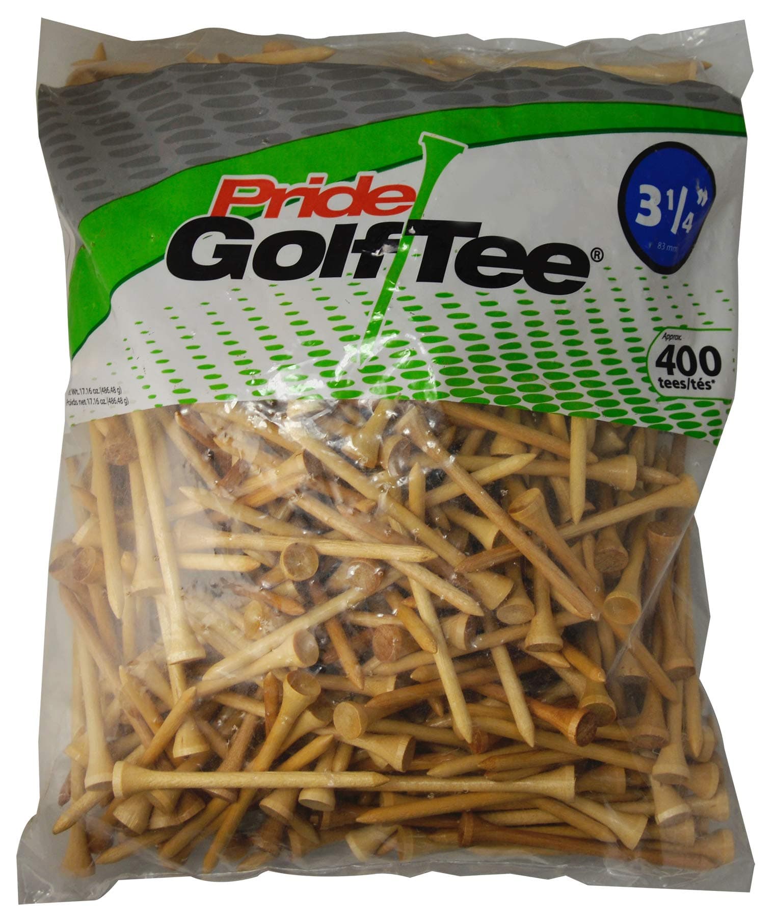 Pride Golf Tee, 3-1/4 inch Deluxe Tee, 400 Count