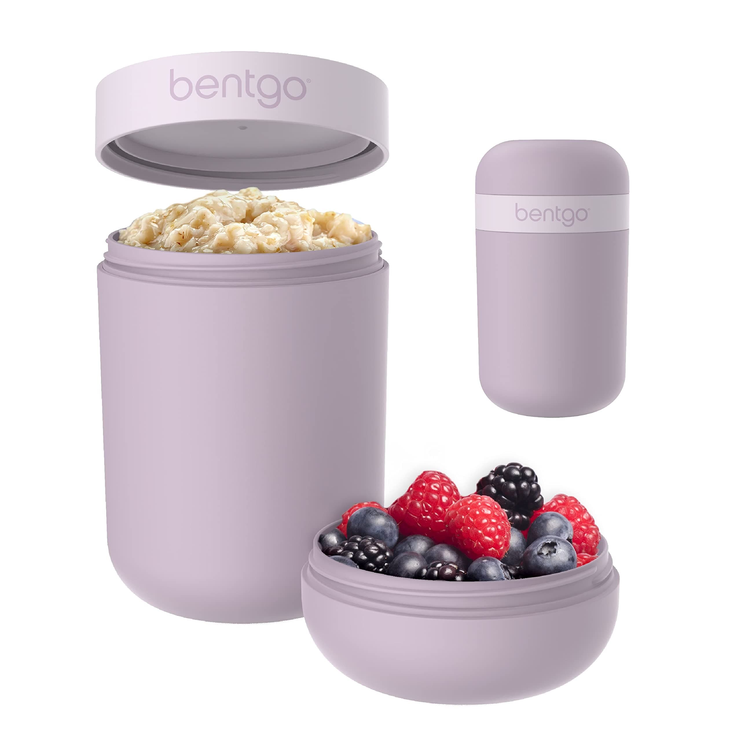 Snack Cup - Reusable Snack Container with Leak-Proof Design, Toppings Compartment, and Dual-Sealing Lid, Portable & Lightweight for Work, Travel, Gym - Dishwasher Safe (Orchid)