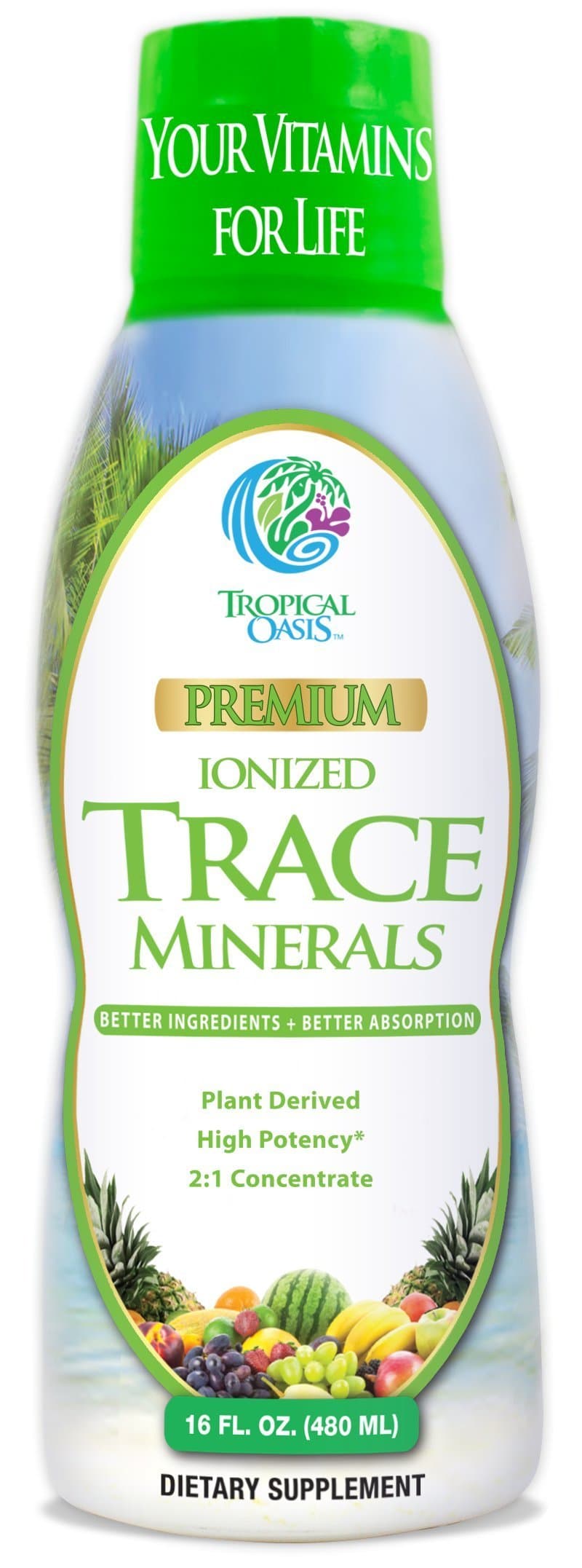 Premium Ionized Plant Based Trace Minerals Liquid Formula- 74 essential minerals in liquid form for up to 96% Absorption - 16 oz, 32 servings