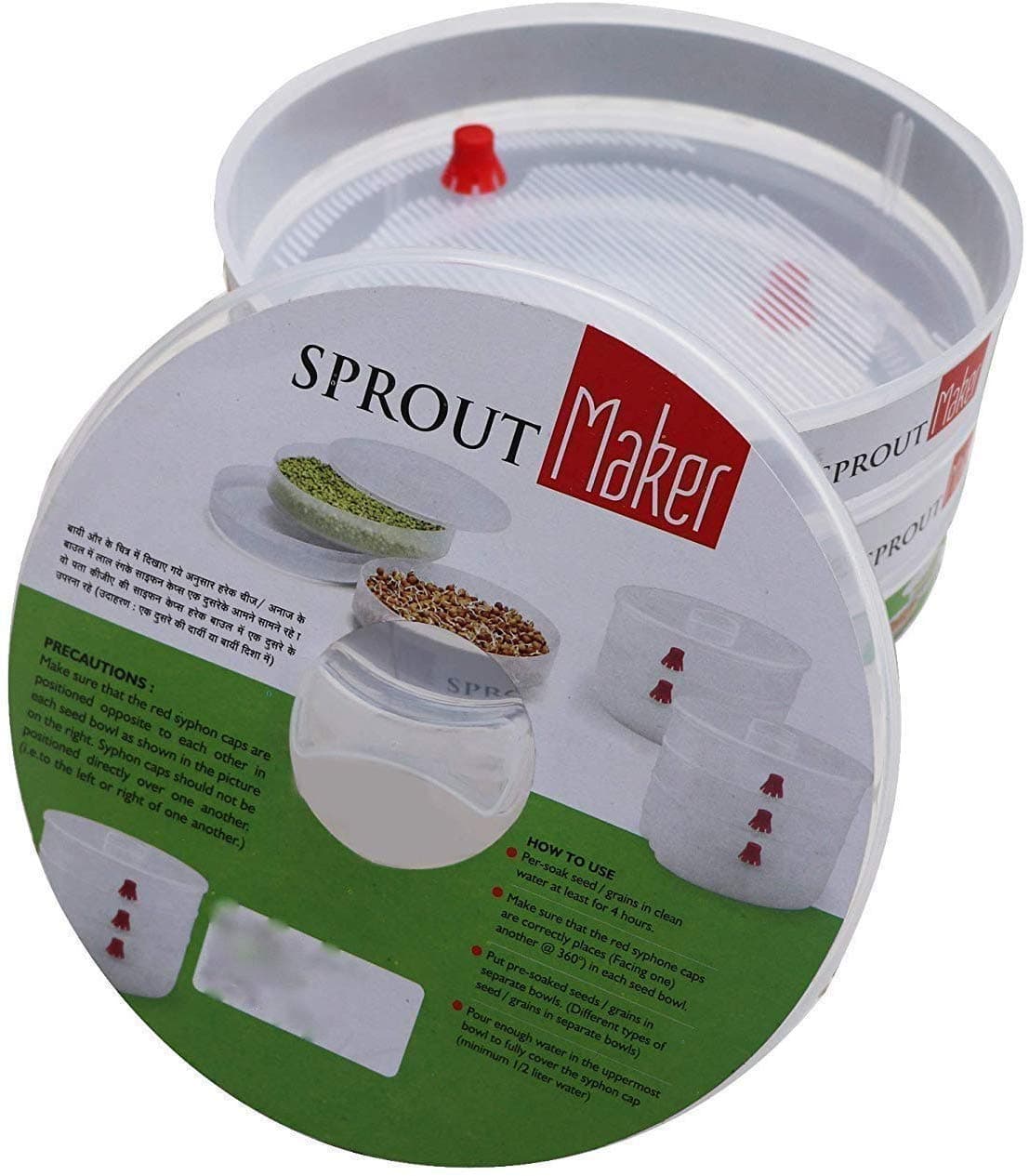 Istara Sprout Maker | Plastic Sprout Maker Box | Hygienic Sprout Maker with 4 Container | Organic Home Making Fresh Sprouts Beans for Living Healthy Life Sprout Maker 4 Bowl Sprout Maker for Home