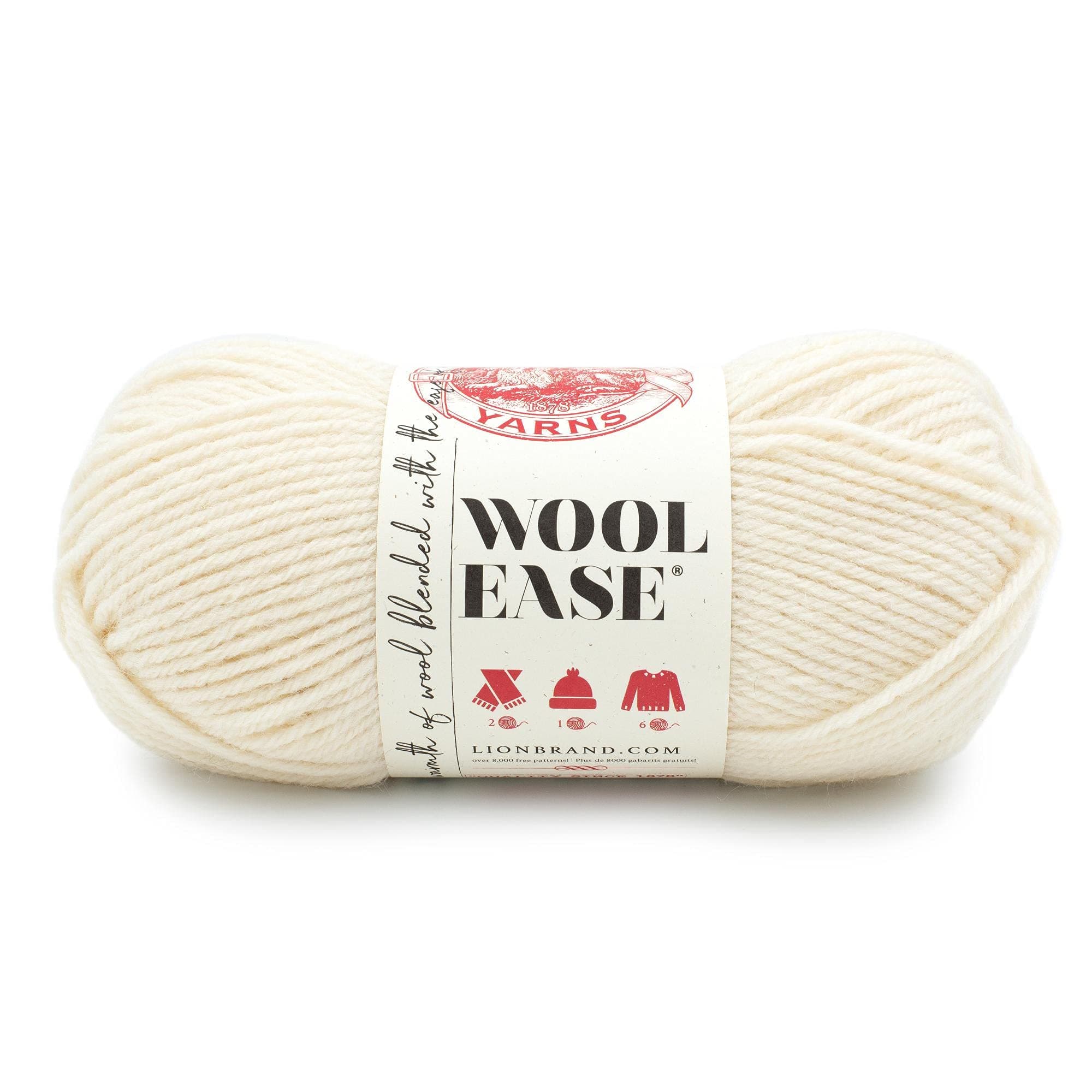 Lion Brand Yarn Wool-Ease, Soft, Worsted Weight Wool Blend Yarn for Knitting, Crochet, and Crafts, Fisherman, 1 Pack