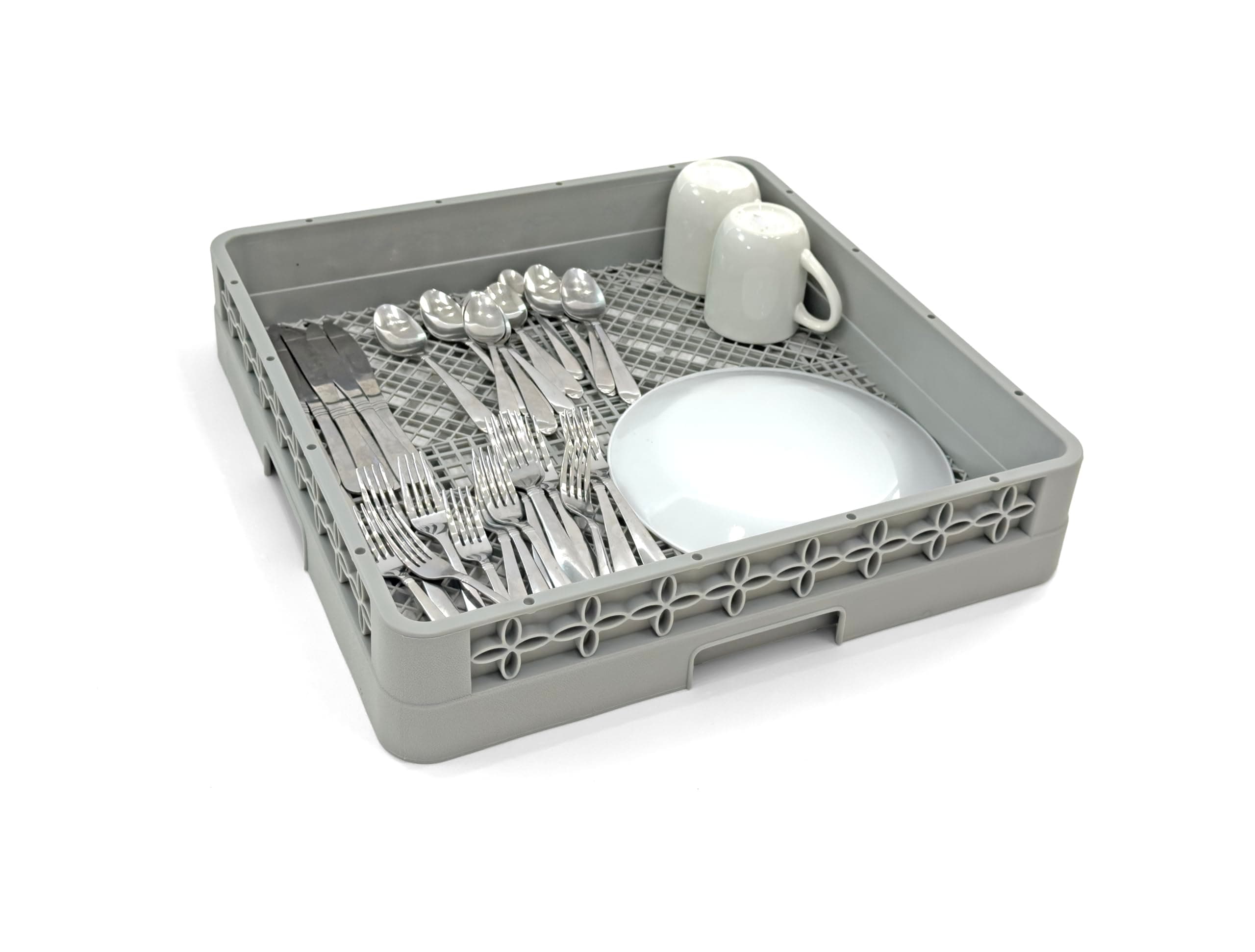 Flatware Rack for Commercial Dishwasher | Full Size Combination | Polypropylene | Gray