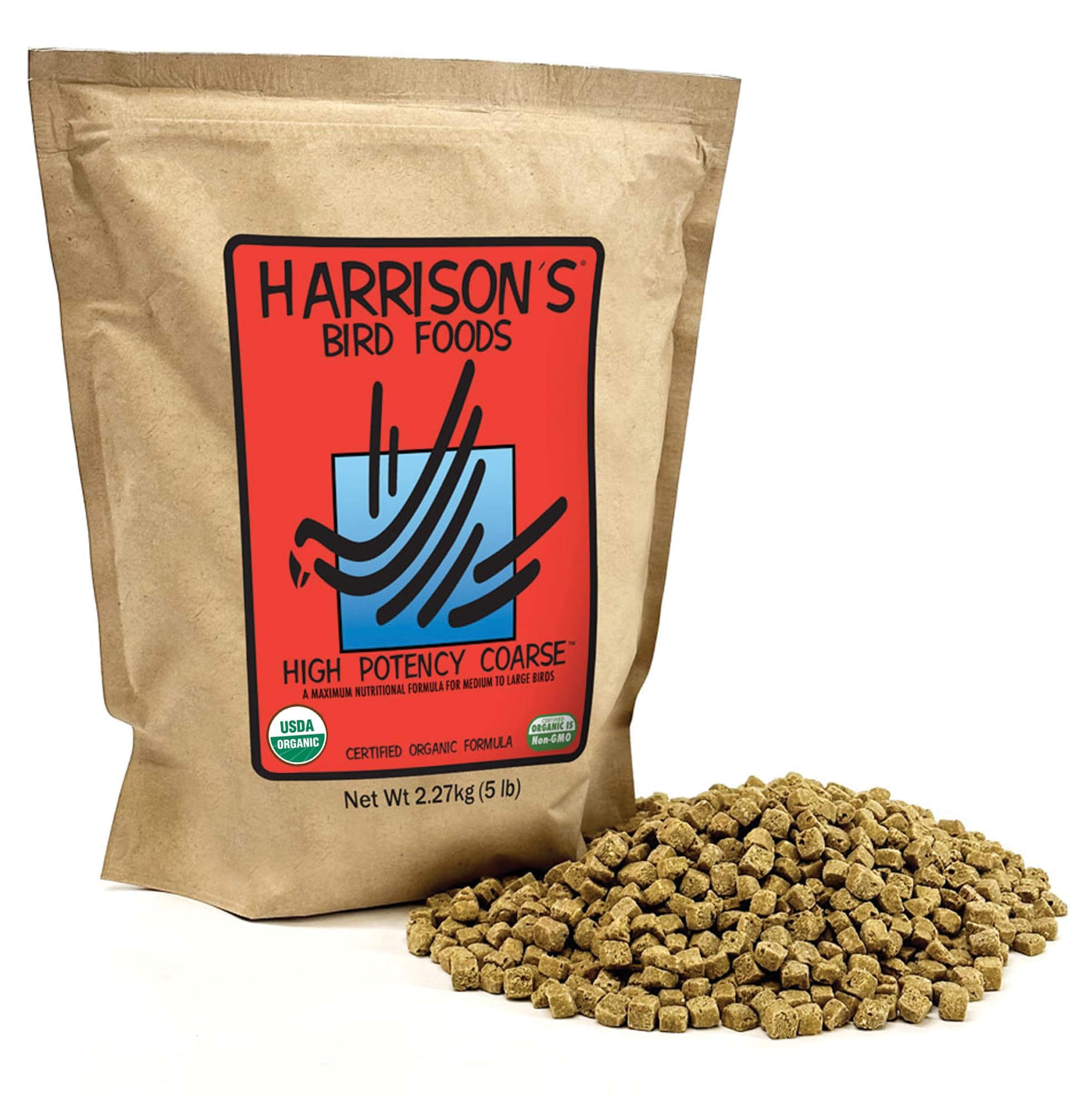 Harrison's Bird Foods Harrison`S High Potency Coarse 5Lb - Complete Parrot Diet