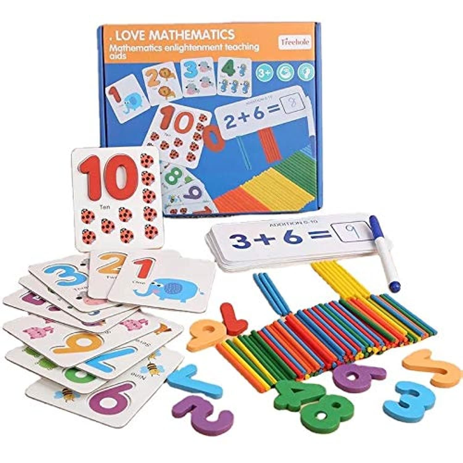 UKRMath Learning Kit 3 D Puzzle Numbers Counting Sticks Kindergarten Learning