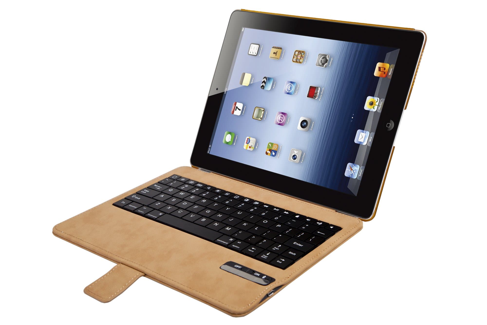 jVose Bluetooth Keyboard Case with Smart Cover for iPad 2/3 (Brown)