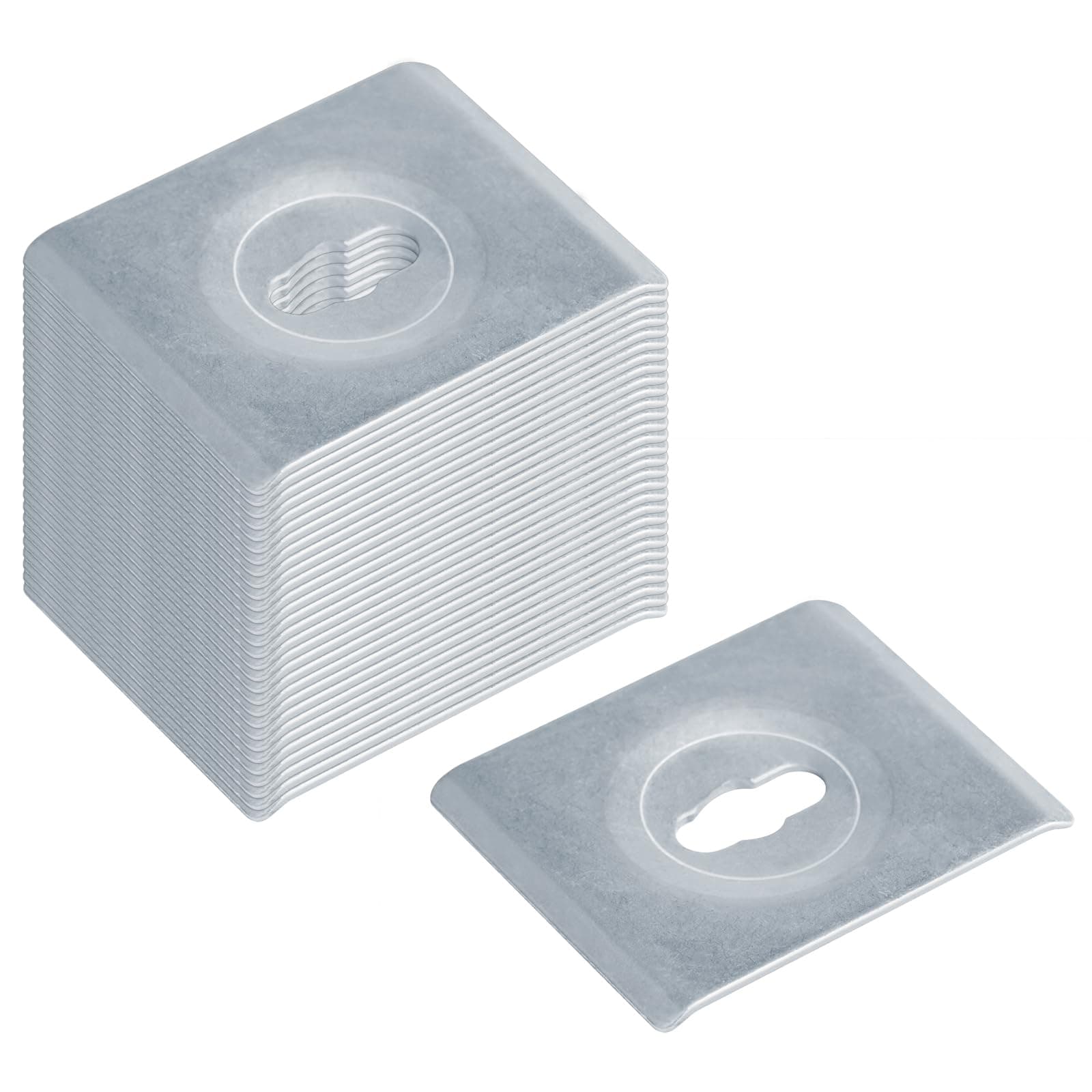 30 Pack 2" Square Splicer Washer Plate for Brasket Cable Tray, Wire Mesh Cable Tray Joint Clamp Connector for Splicing Bends and Adjustable Turns, Slot Hole Fit 1/4" Bolt, Electro-Galvanized Steel