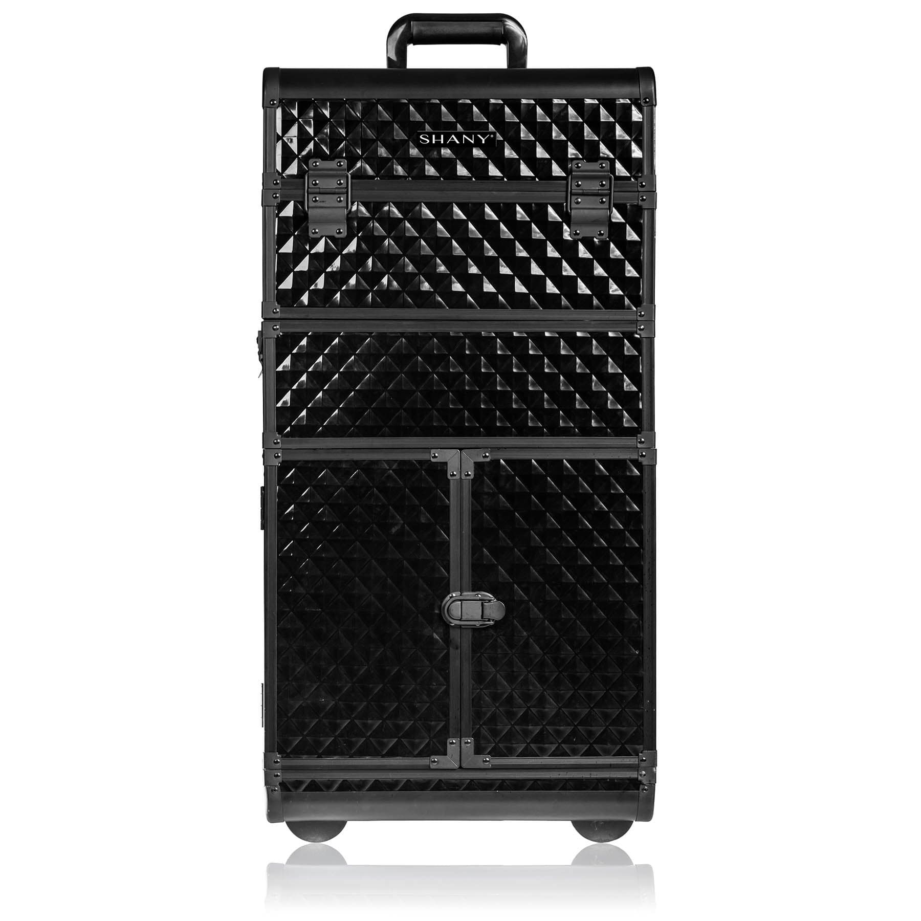 REBEL Series Pro Makeup Artists Rolling Train Case - Trolley Case - Curious Black Cat