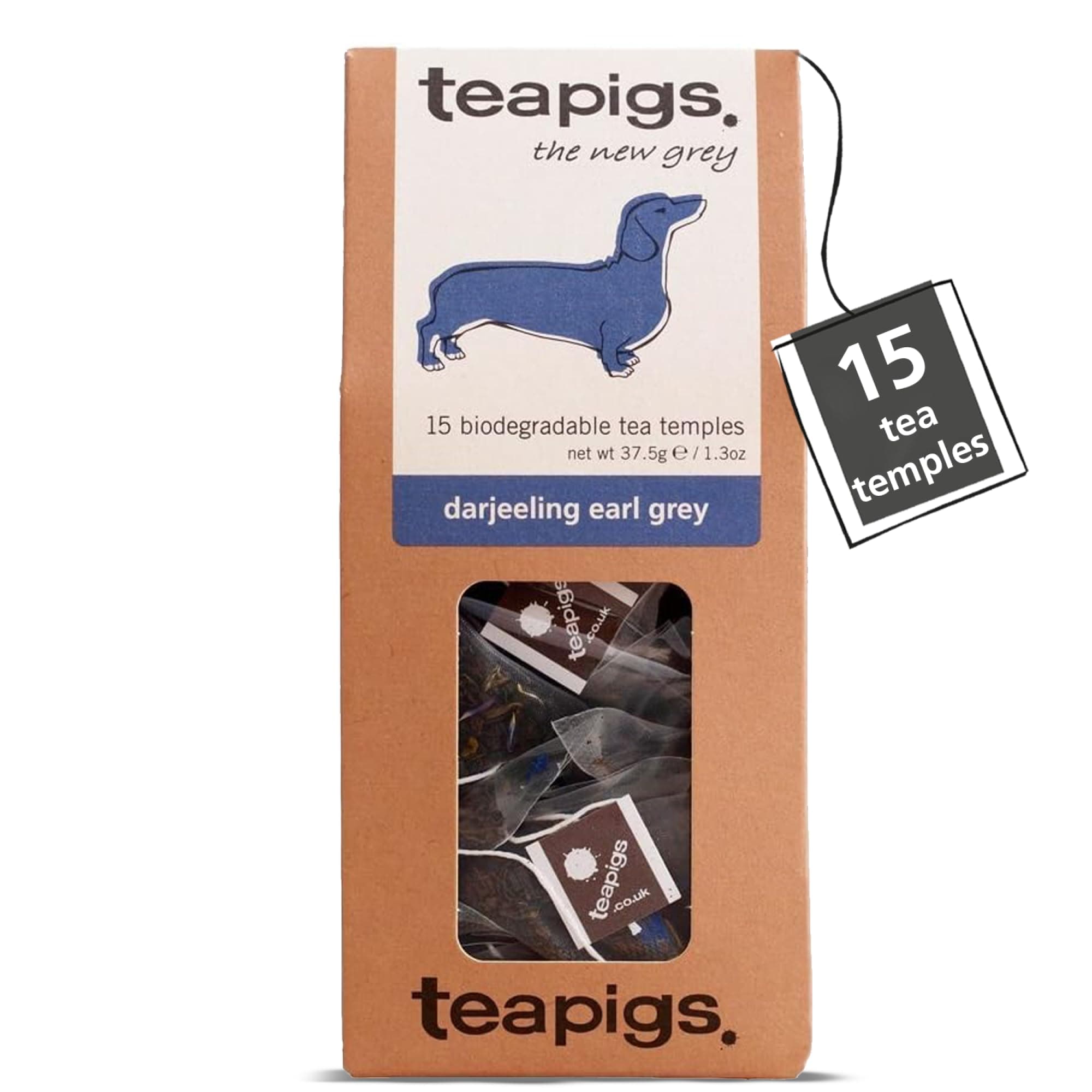 teapigs Darjeeling Earl Grey Tea Bags - Floral & Aromatic Blend with Bergamot & Citrus Notes - Caffeinated & Naturally Energising - 15 Biodegradable Tea Temples (1 Pack)