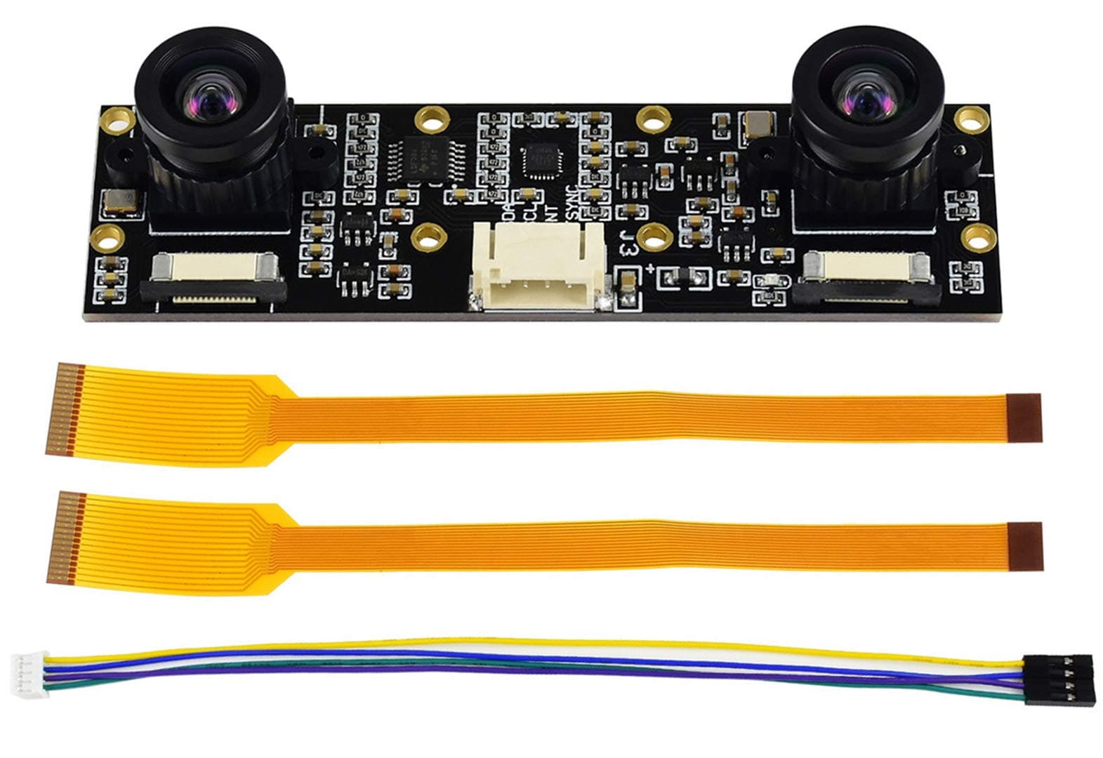 IMX219-83 Stereo Binocular Camera, 8MP Dual IMX219 Camera Module, 32802464 Resolution,Support Jetson Nano Developer Kit (B01), Raspberry Pi CM3/CM3+ Expansion Board,for AI Vision Application