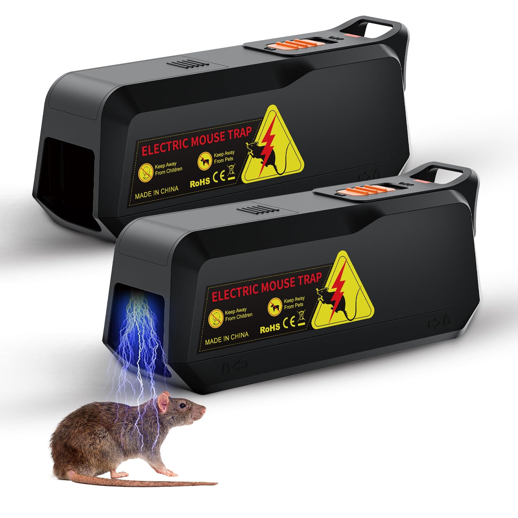 X-PEST Electronic Mouse Trap 2 Pack – Electric Mouse Trap Zapper for Indoor & Outdoor Use, Reusable Rodent Trap, No Touch No See, Effective Mice & Mouse Control