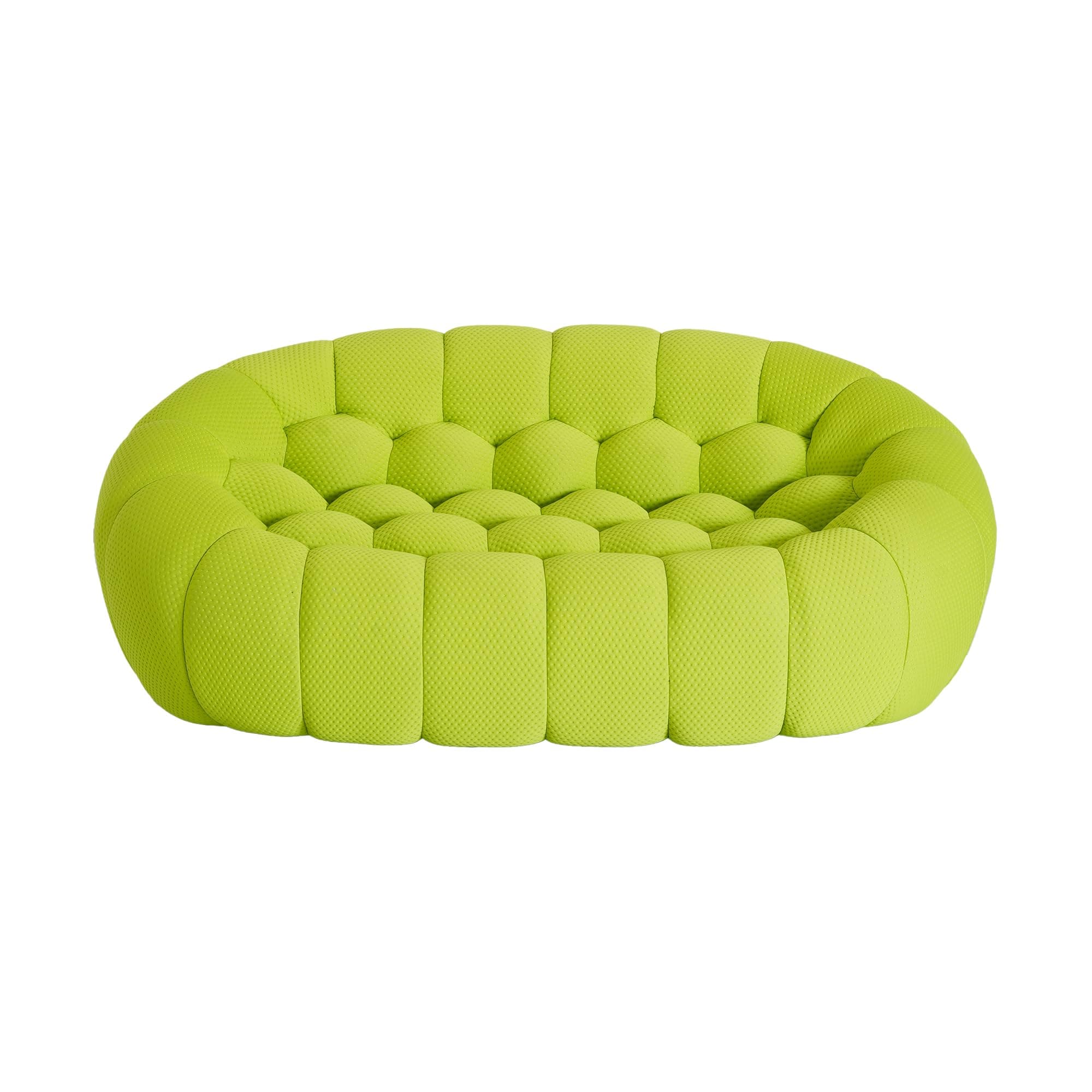 Bubble Couch, Curved Loveseat Sofa, Oversized Memory Foam Lazy Floor Couch, 3D Honeycomb Shape Round Curved Sofas for Living Room, Apartment (Fluorescent Green, 78.74")