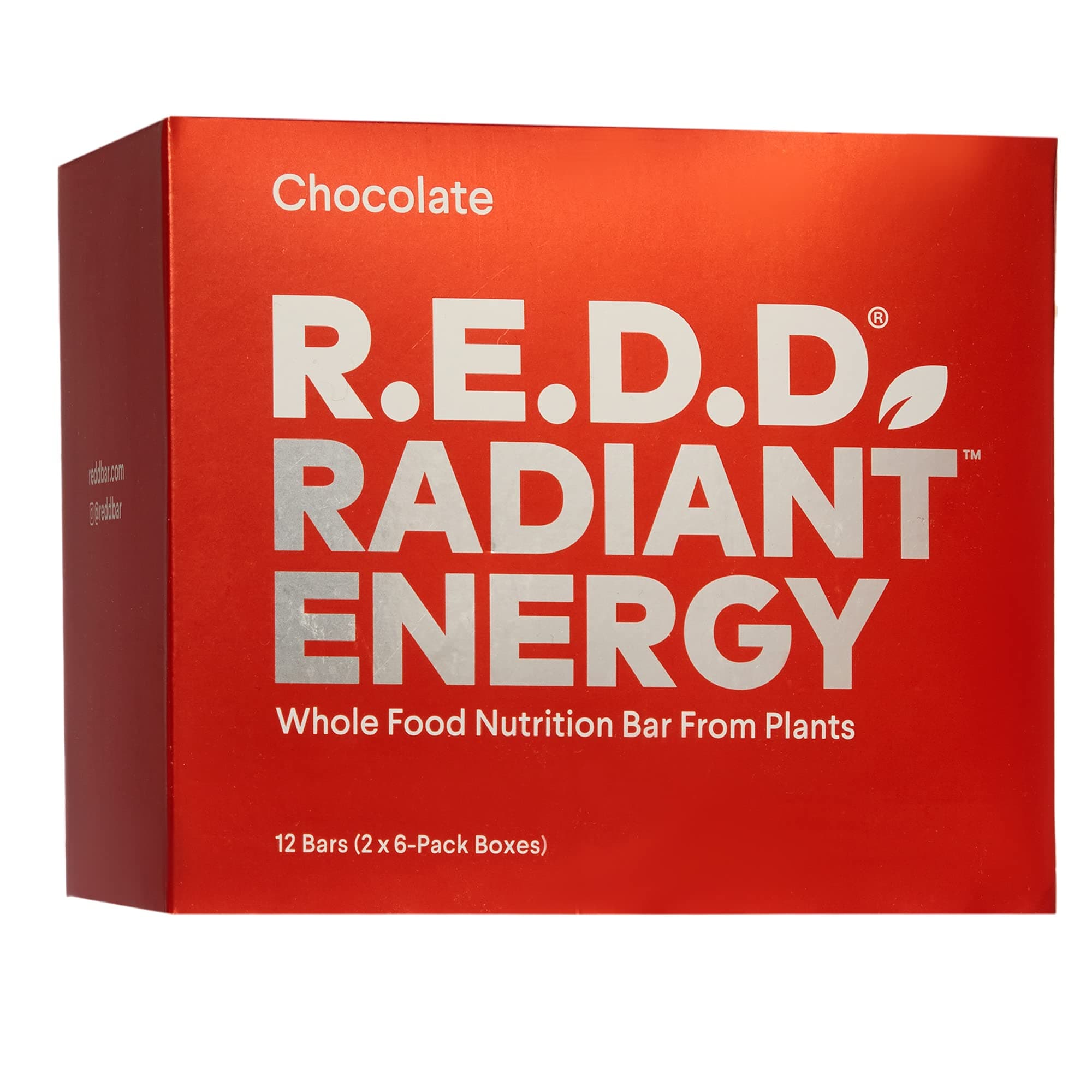 R.E.D.D. Bar, Chocolate Vegan Protein Bar, Low Sugar, Gluten Free, High Fiber, Adaptogens and Superfoods, 12 Bars