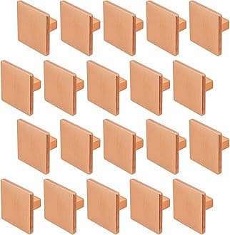 Decoranddecor Calla Square Cabinet Knob Door Pull Handle Kitchen Cupboard Furniture Drawer (20 Pack, Matt Rose)
