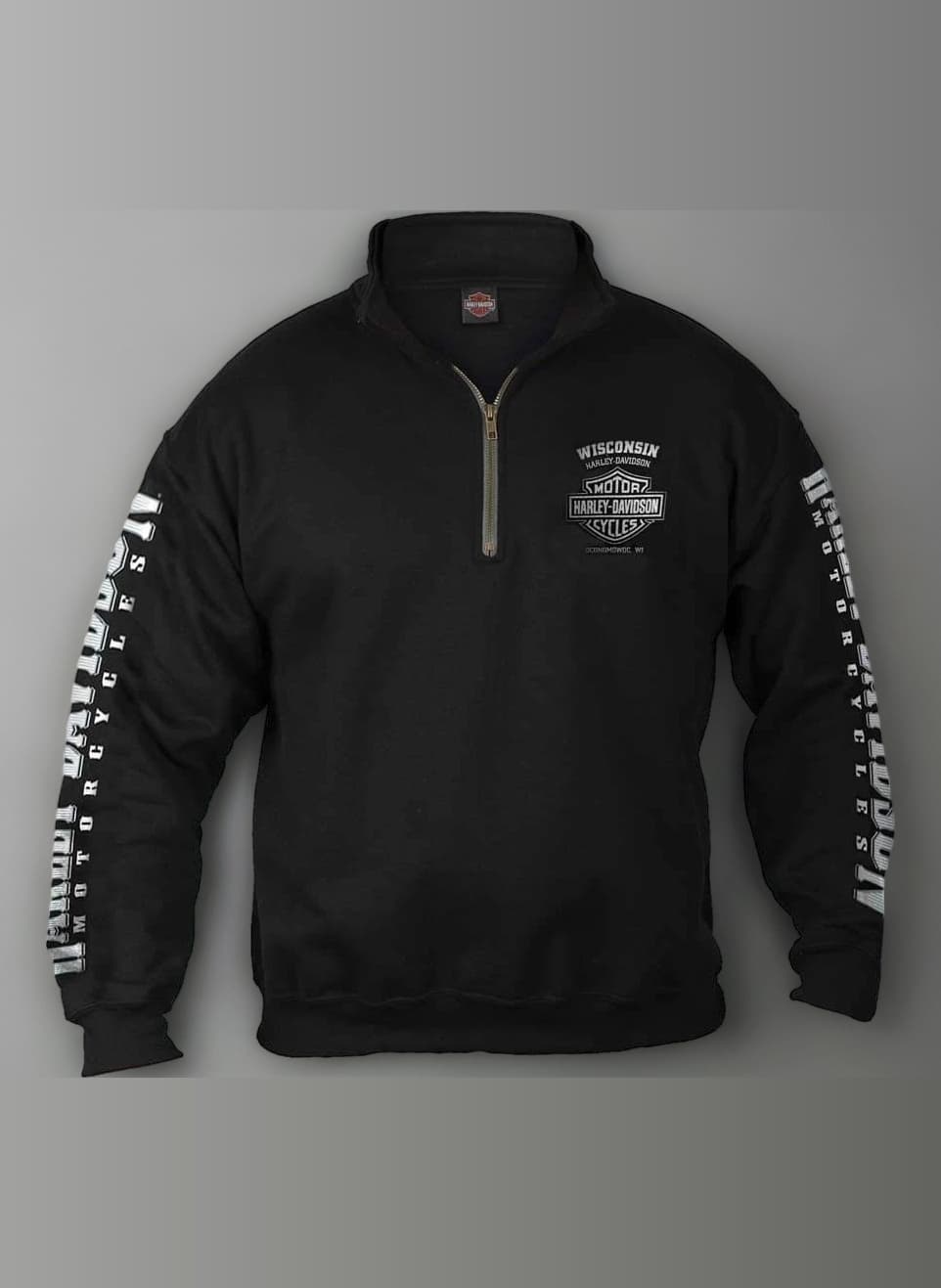 Men's Lightning Crest 1/4 Zip Cadet Pullover Sweatshirt, Black