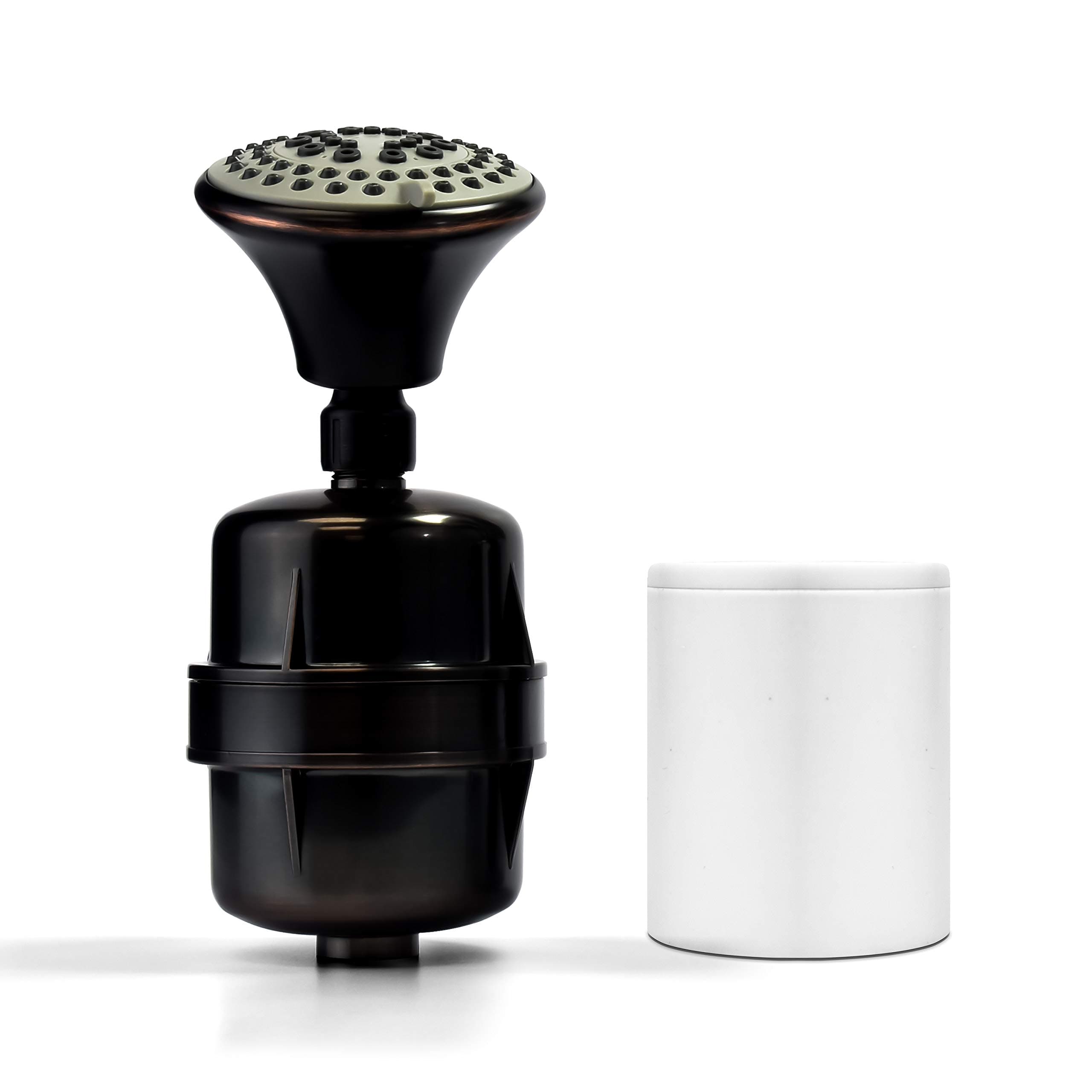 Antique Bronze Shower Filter w/ 5 Function Massager Head - ProMax Water Filter Cartridge removes Chlorine and Hard Water Minerals - Great for Dry, Sensitive Skin, and Hair