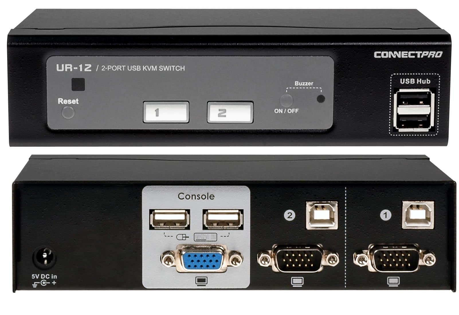 ConnectPRO 2-Port USB KVM Switch with cables UR-12-KIT