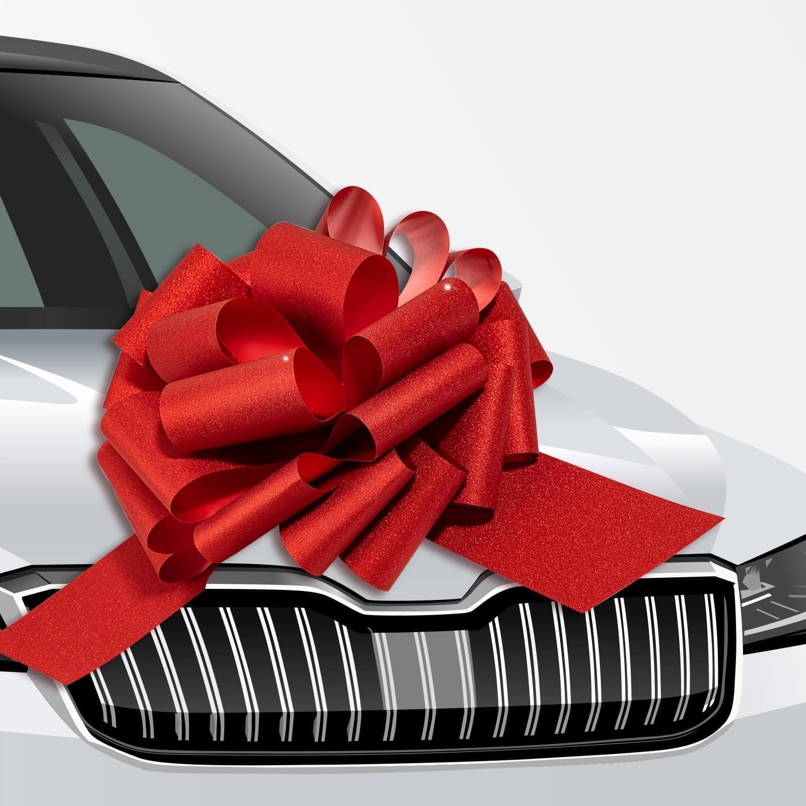 – Pull Bows, Gift Bows, Giant Bow for Car, Birthday Bow, Bow for Gifts for Present Bouquet Floral Arrangements Birthday Wedding Decoration(RED)