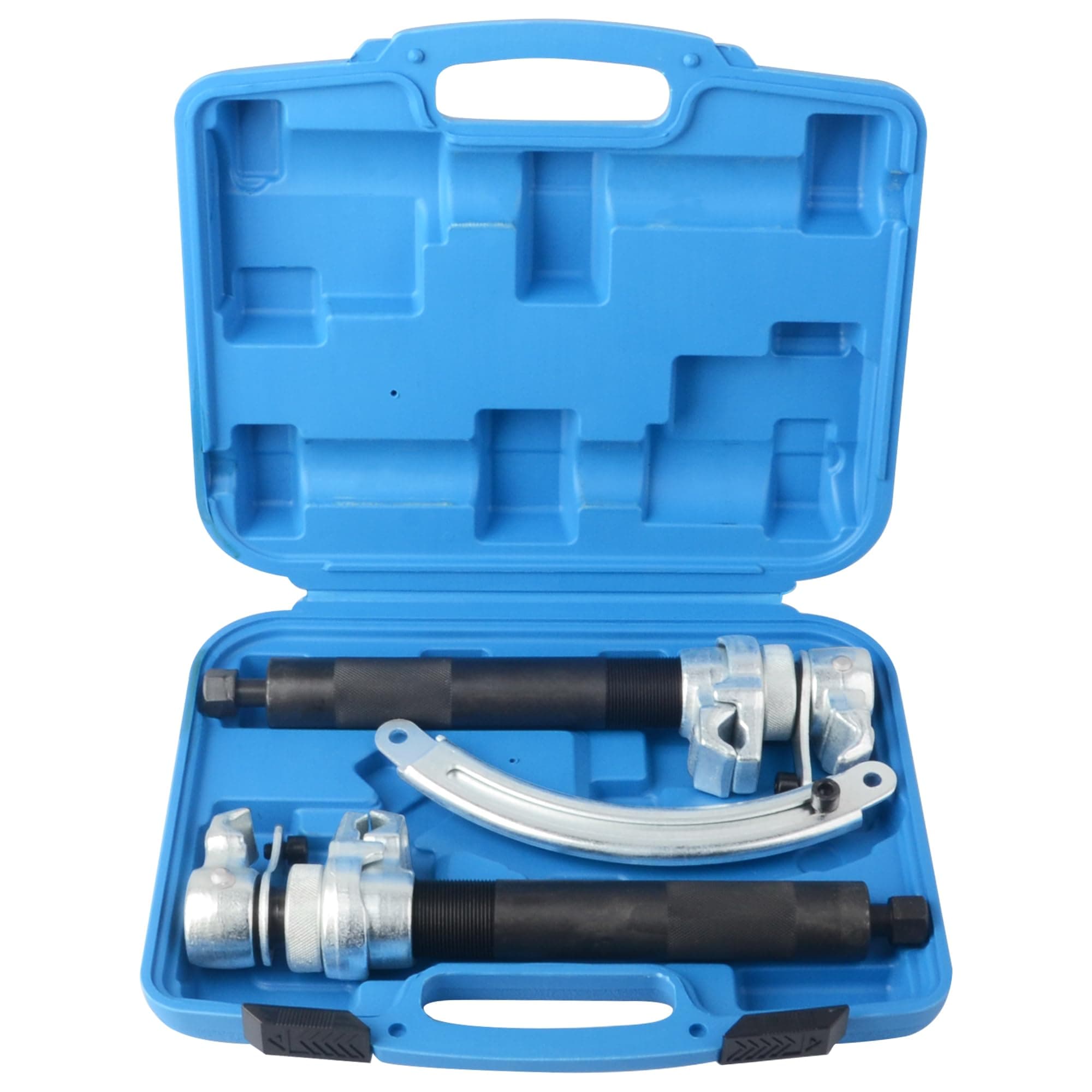 Coil Spring Compression Tools - 2pc Durable Coil Strut Spring Compressor Clamps Tool Set with Safety Guard