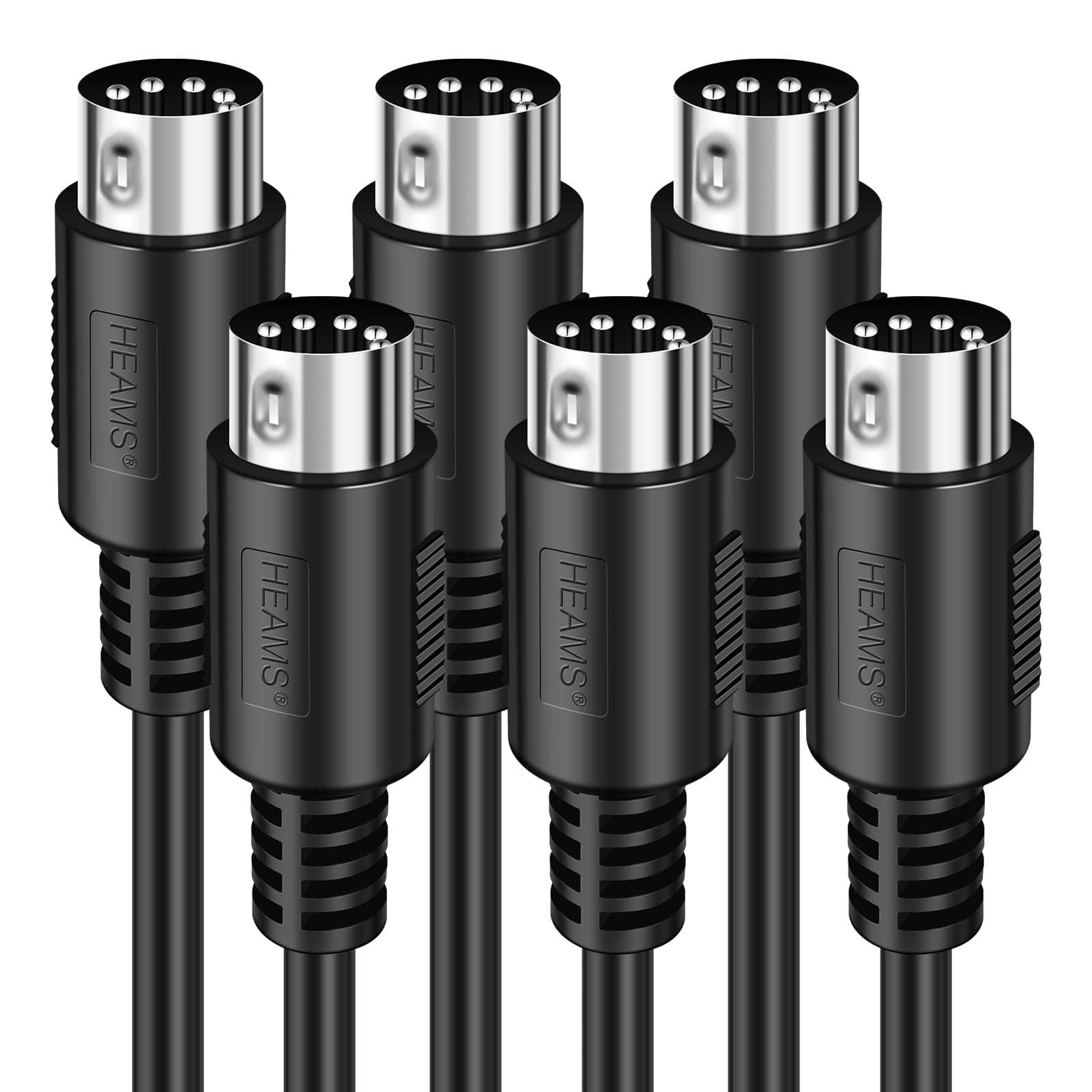 Heams 3 Pack Premium 3FT MIDI Cable, Stable & Fast Transmission and Long-Lasting MIDI Cables, Male to Male 5-Pin MIDI Cable for MIDI Keyboard, Electronic Piano, Electronic Drum