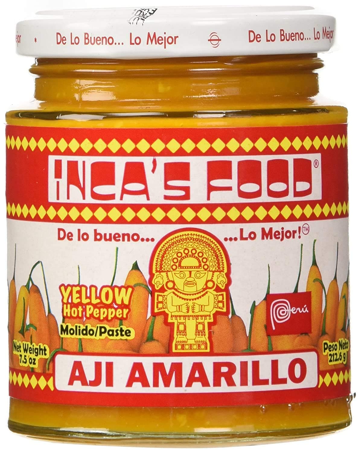 Aji Amarillo Paste - Hot Yellow Pepper Paste, 7.5 Oz Jar - Product of Peru (Pack of 2)