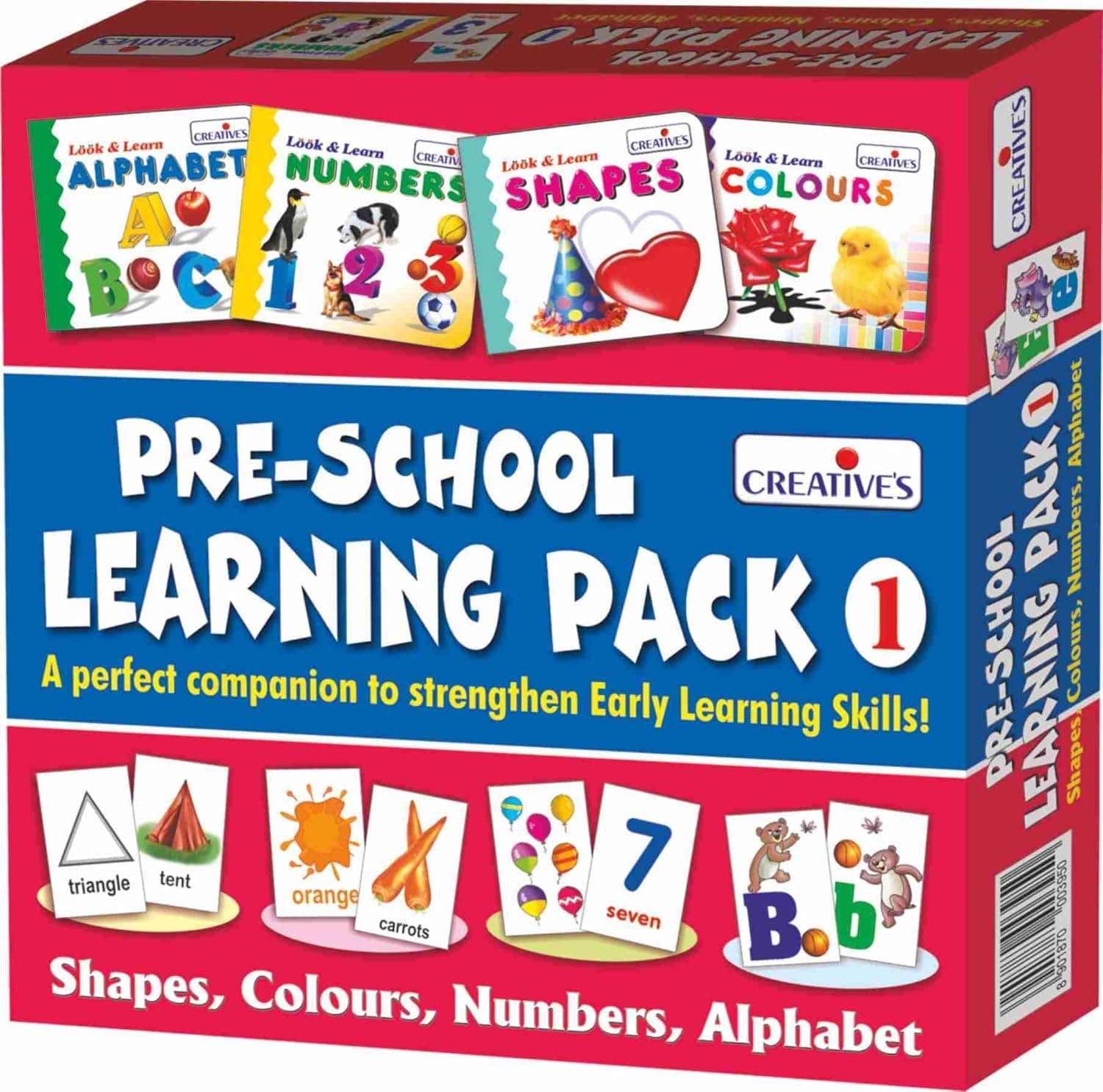 Creative's Pre-School Learning Pack-1 | Preschool Series | Learning Kit | Early Learning Pack |Board Books & Cards Education Pack For 3 to 5 Year's Kids |