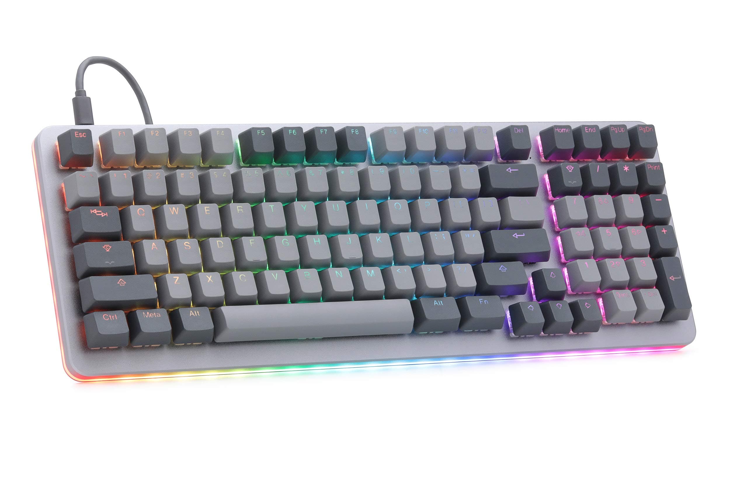 DROP Shift Mechanical Gaming Keyboard — Full-Size 1800 Layout (99 Key), Hotswap Switches, Programmable, Backlit RGB, USB-C, Doubleshot PBT Keycaps, Aluminum, Linear (Gray, Kaihua Speed Silver)