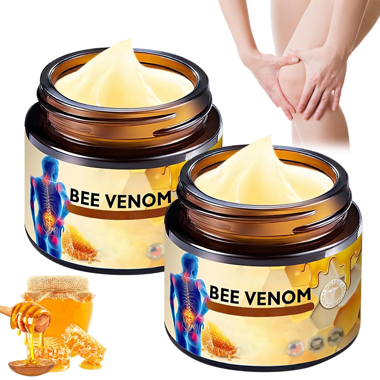 2Pcs Bee Venom Cream,Bee Advanced Joint And Bone Cream, Professional New For Back, Neck, Hands, Knee