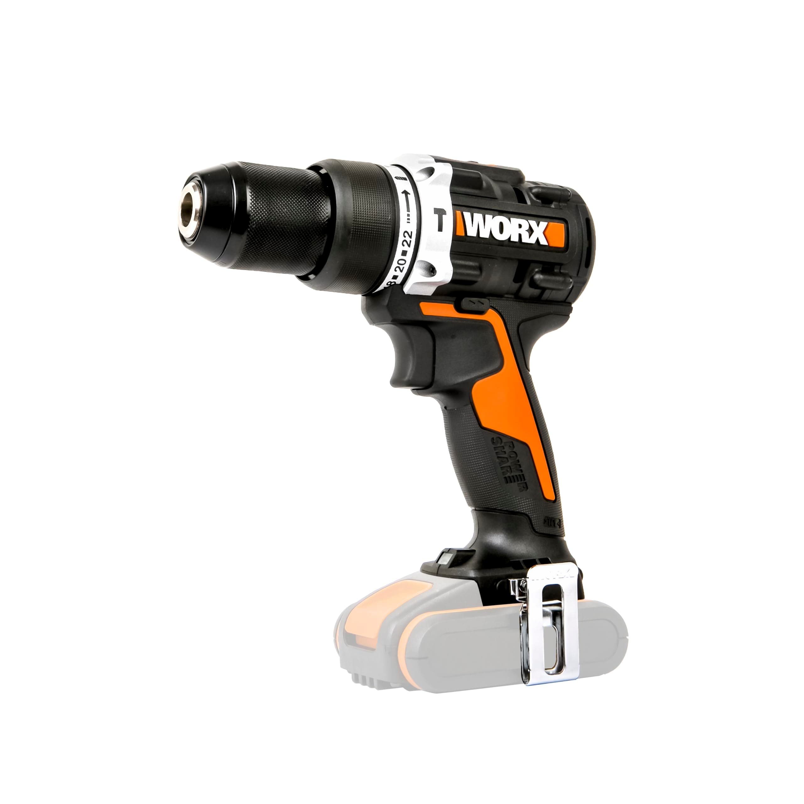 Nitro 18V (20V MAX) Cordless Impact Drill, PowerShare, Brushless Motor, 60Nm,13mm Chuck, Variable Speed Control, LED Light, Bare Tool, WX352.9