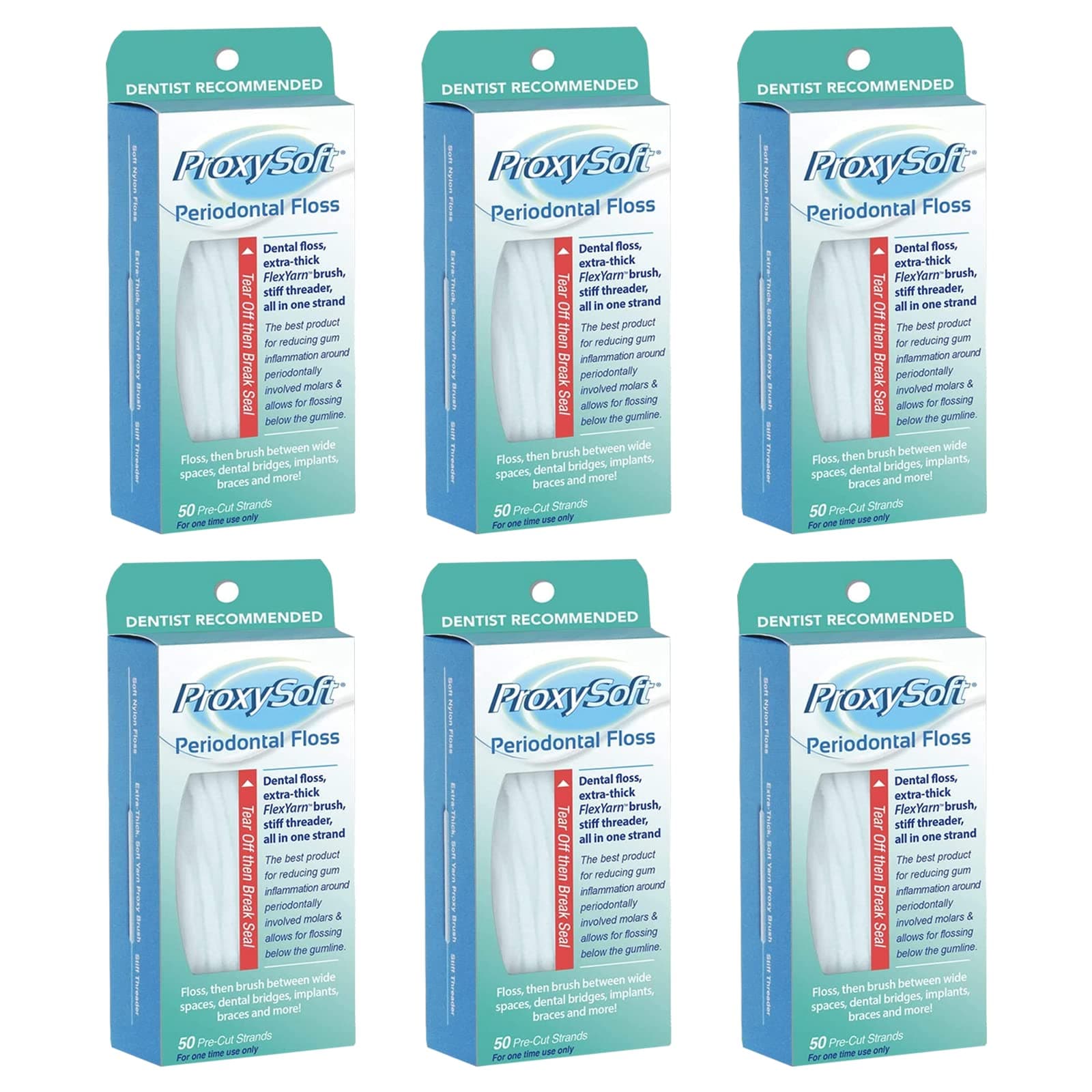 ProxySoft (Thornton) Periodontal Floss x50, 6 Pack