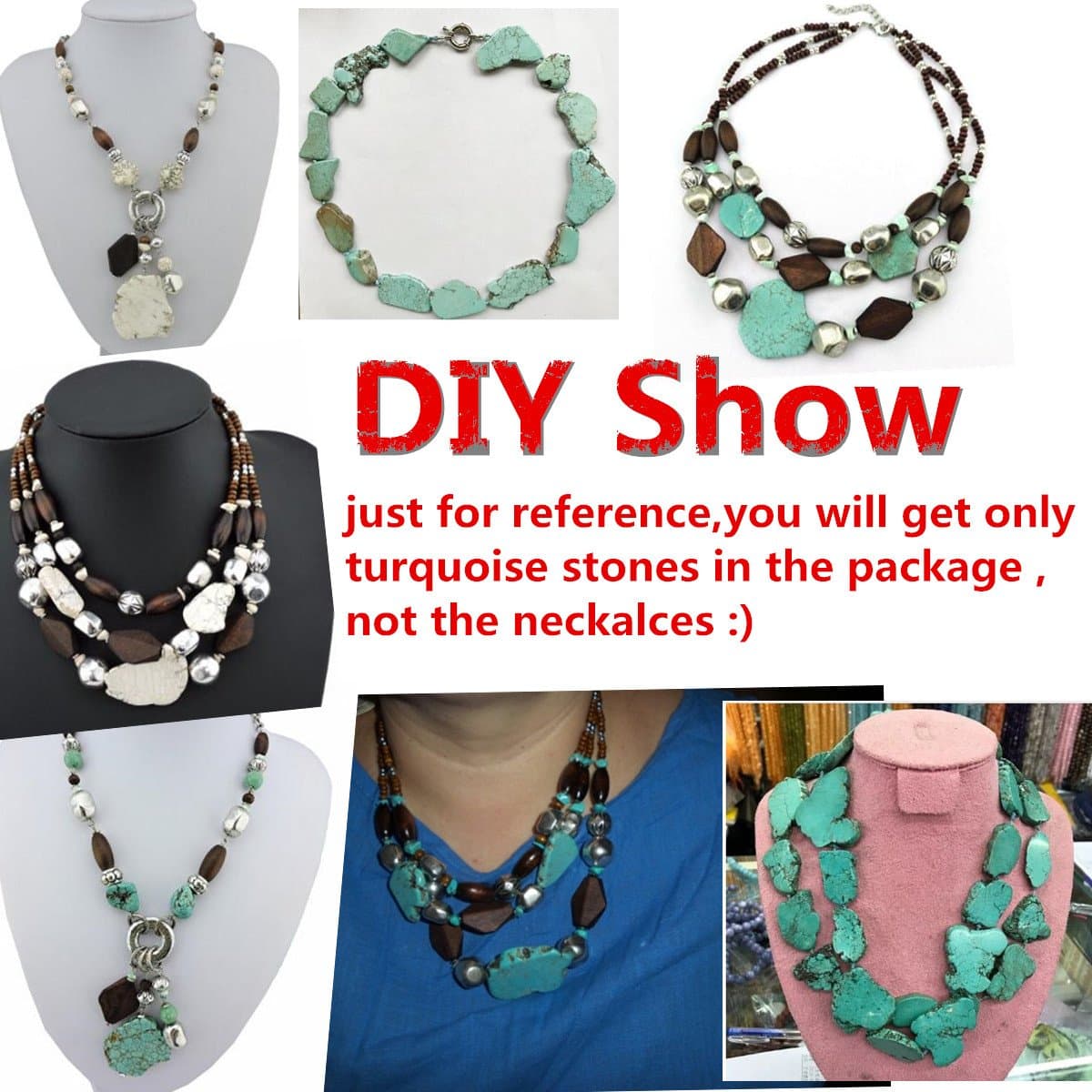 COIRIS 10pcs Natural Turquoise Gemstone Big Irregular Shape Chips Stone Loose Beads for Jewelry Making (ZS-1134-L)