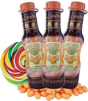 Sweetzo Harry Potter Pumpkin Juice Jelly Beans, Halloween and Fall Themed Candies, Trick or Treat Handouts - 1.5 Ounces Each (Pack of 3)